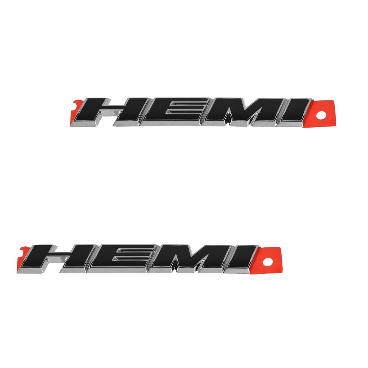 MOPAR Hemi Emblem Nameplate Black Chrome Fender Mounted Pair Set for 11 ...