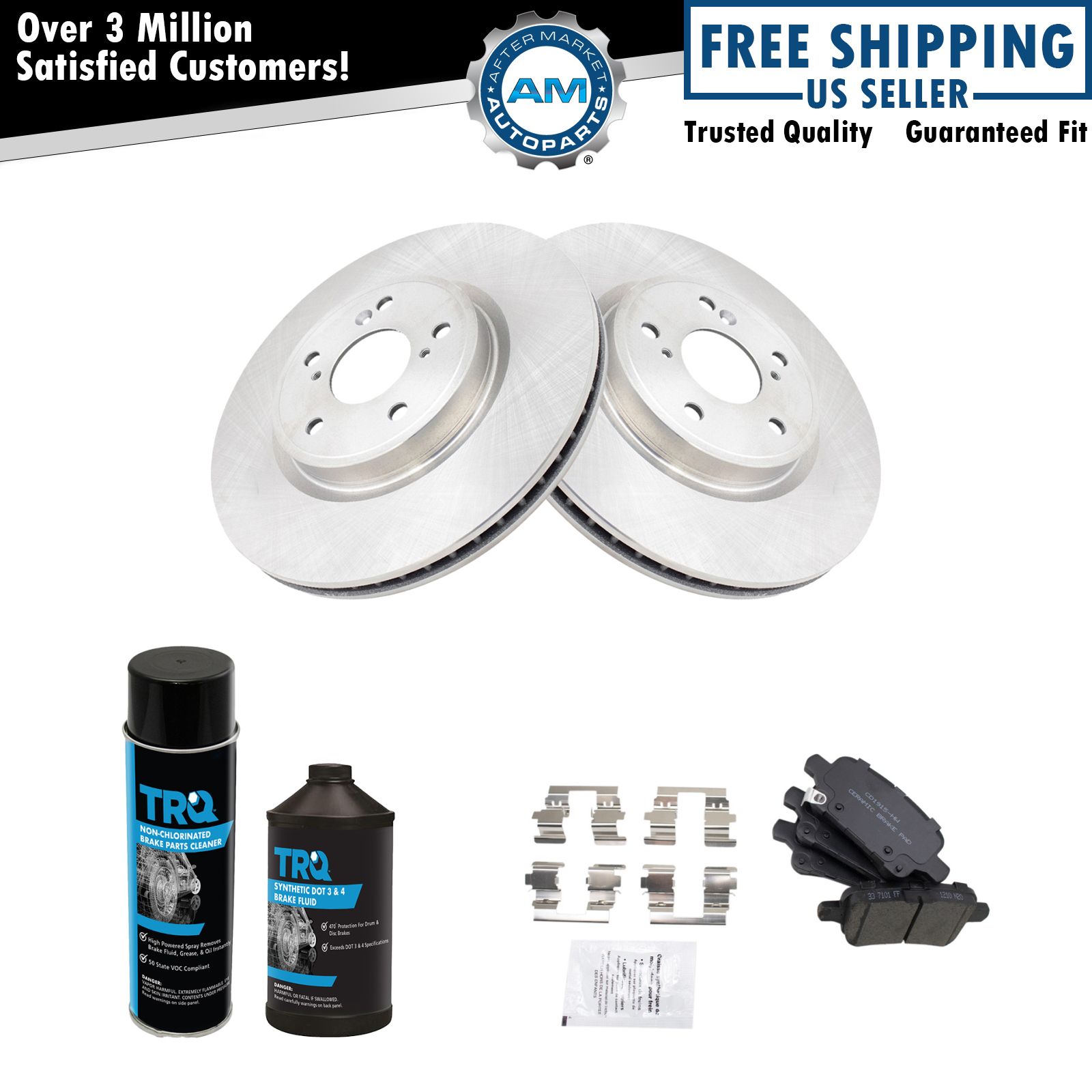 Front Posi Ceramic Disc Brake Pad & Rotor Kit w/Chemicals for Honda CR-V