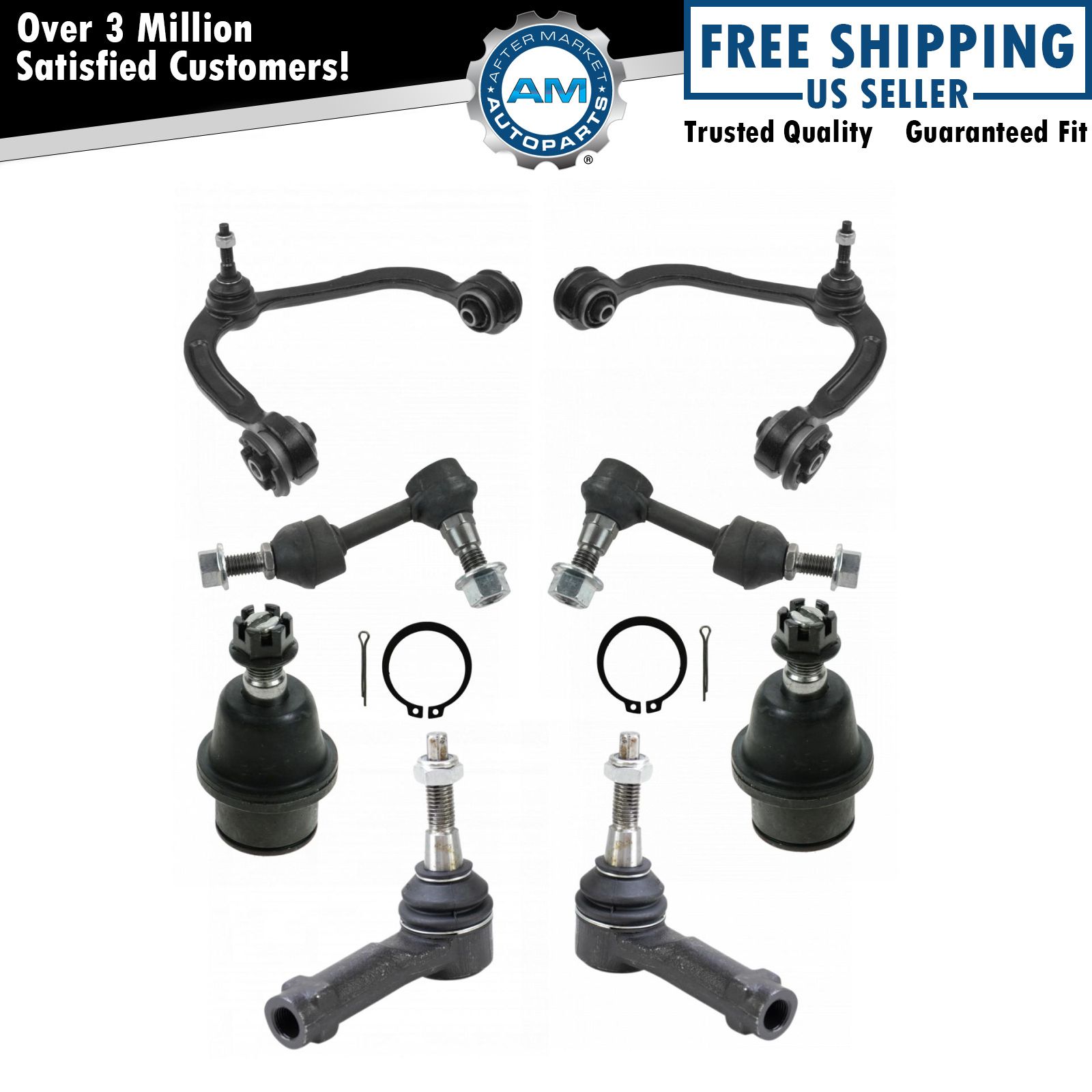 Front Control Arms Ball Joints Tie Rods Links Kit Fits 2004-2005 Ford F-150