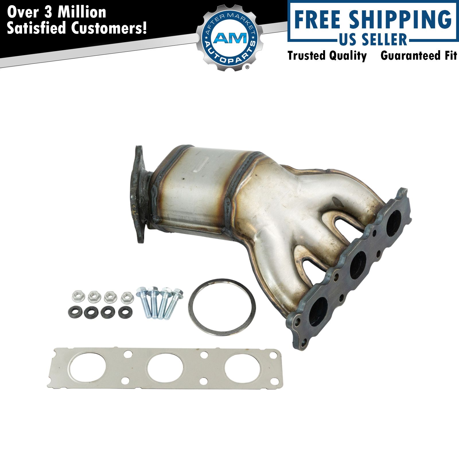 Exhaust Manifold Catalytic Converter Assembly w/ Gaskets & Hardware RH for Volvo