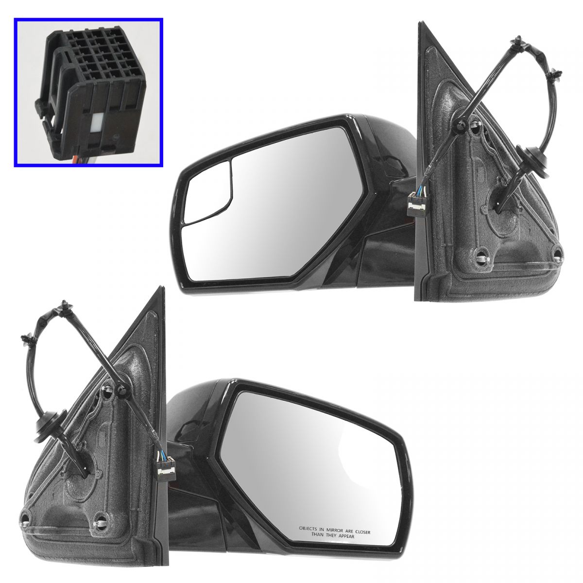 Mirror Power Textured Black Blindspot RH Right Passenger Side for 12-14 Equinox