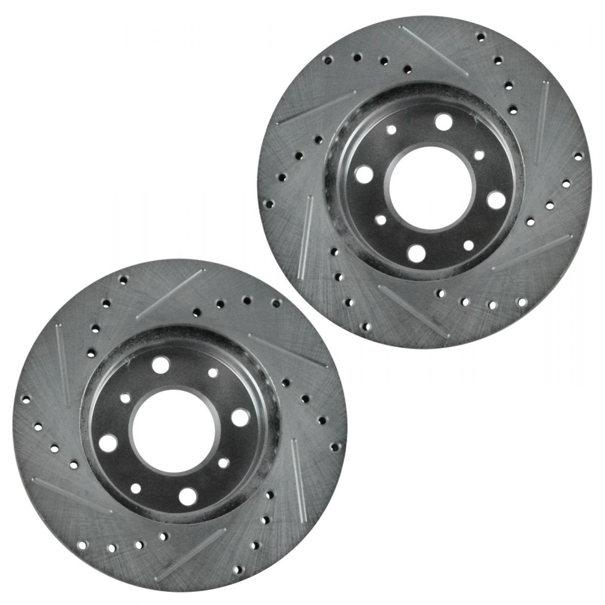 Performance Disc Brake Rotor Drilled & Slotted Front Zinc Coated Pair