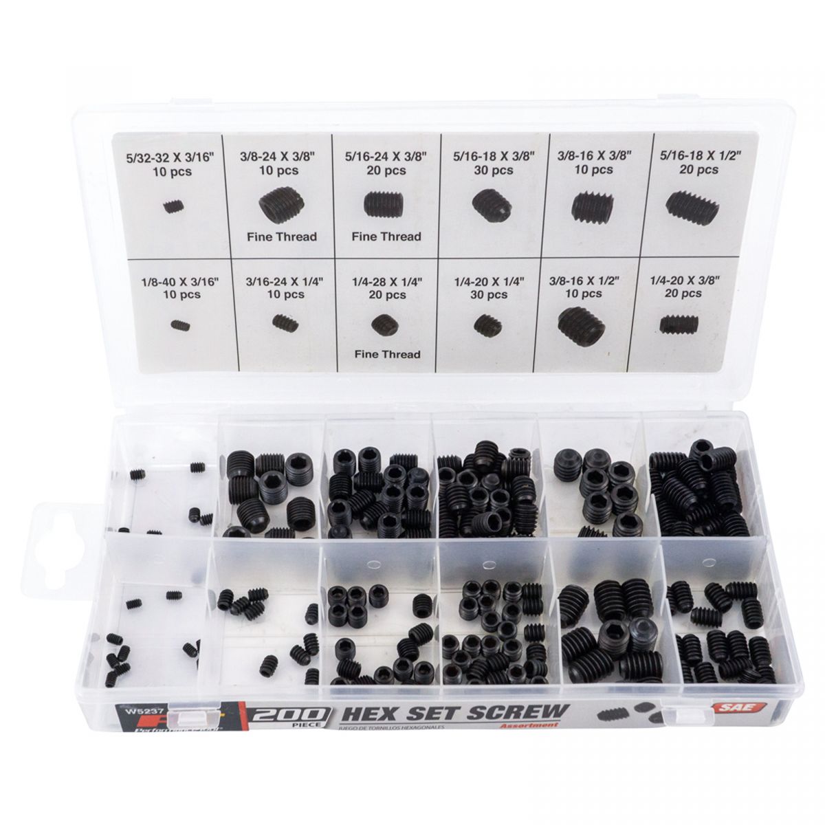 200 Piece Standard SAE Hex Screw Assortment Kit w/ Storage Case eBay