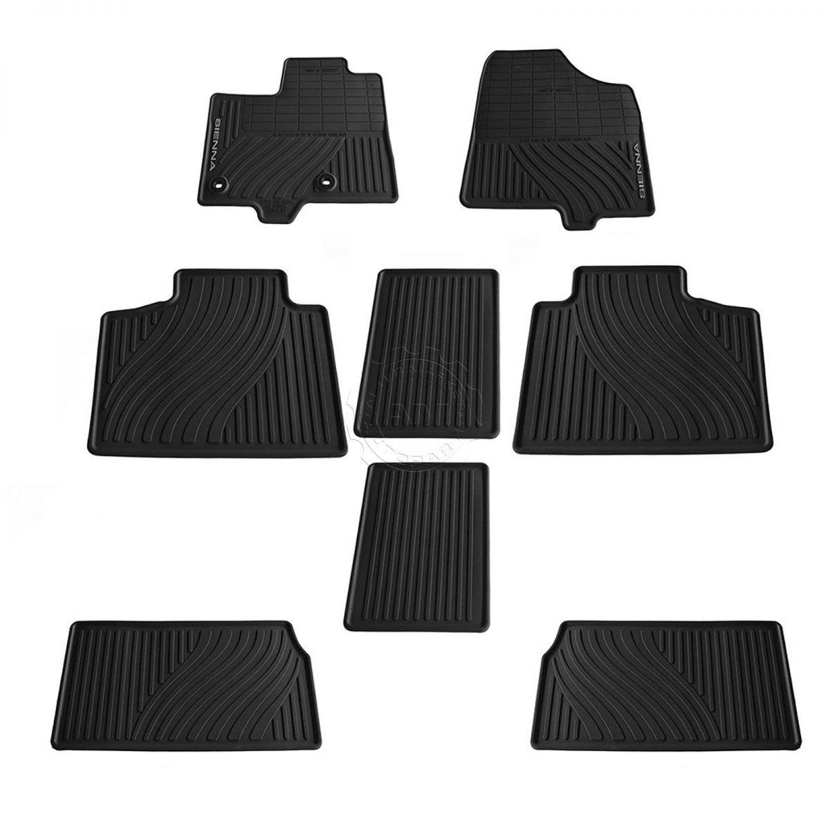 Oem Floor Mat Liner 8 Piece Rubber Black Kit Set For 11 18 Toyota