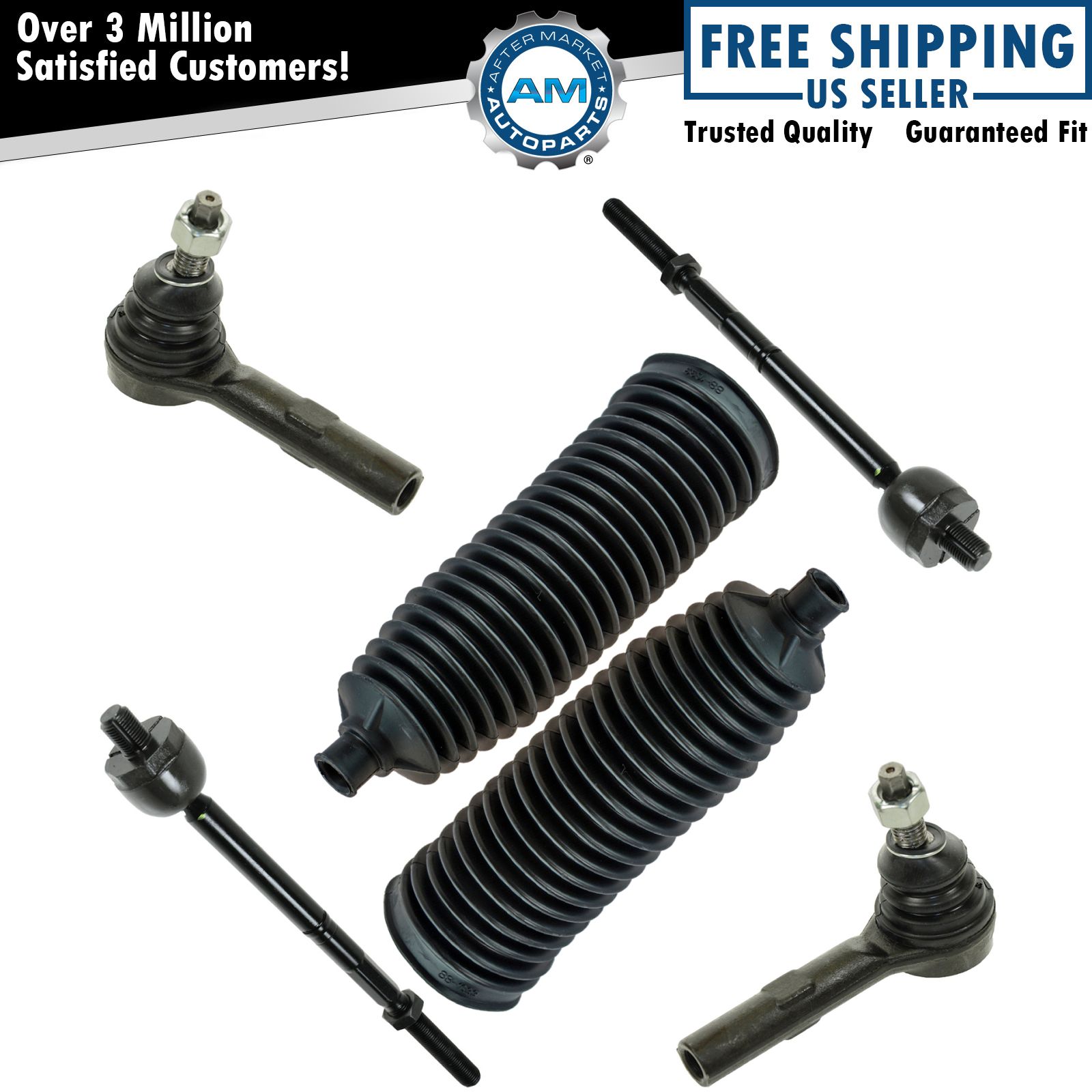 Front Inner Outer Tie Rod Ends Bellow Boot Kit Set 6 Piece for Explorer