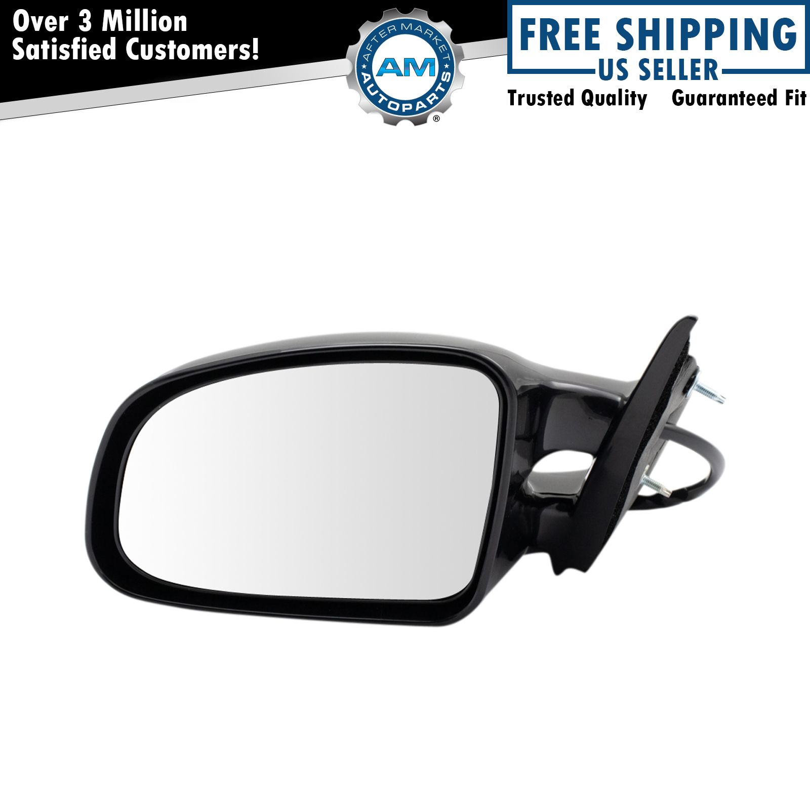 Black Manual Remote Side View Mirror Driver Left LH for 99-01 Grand Am SE