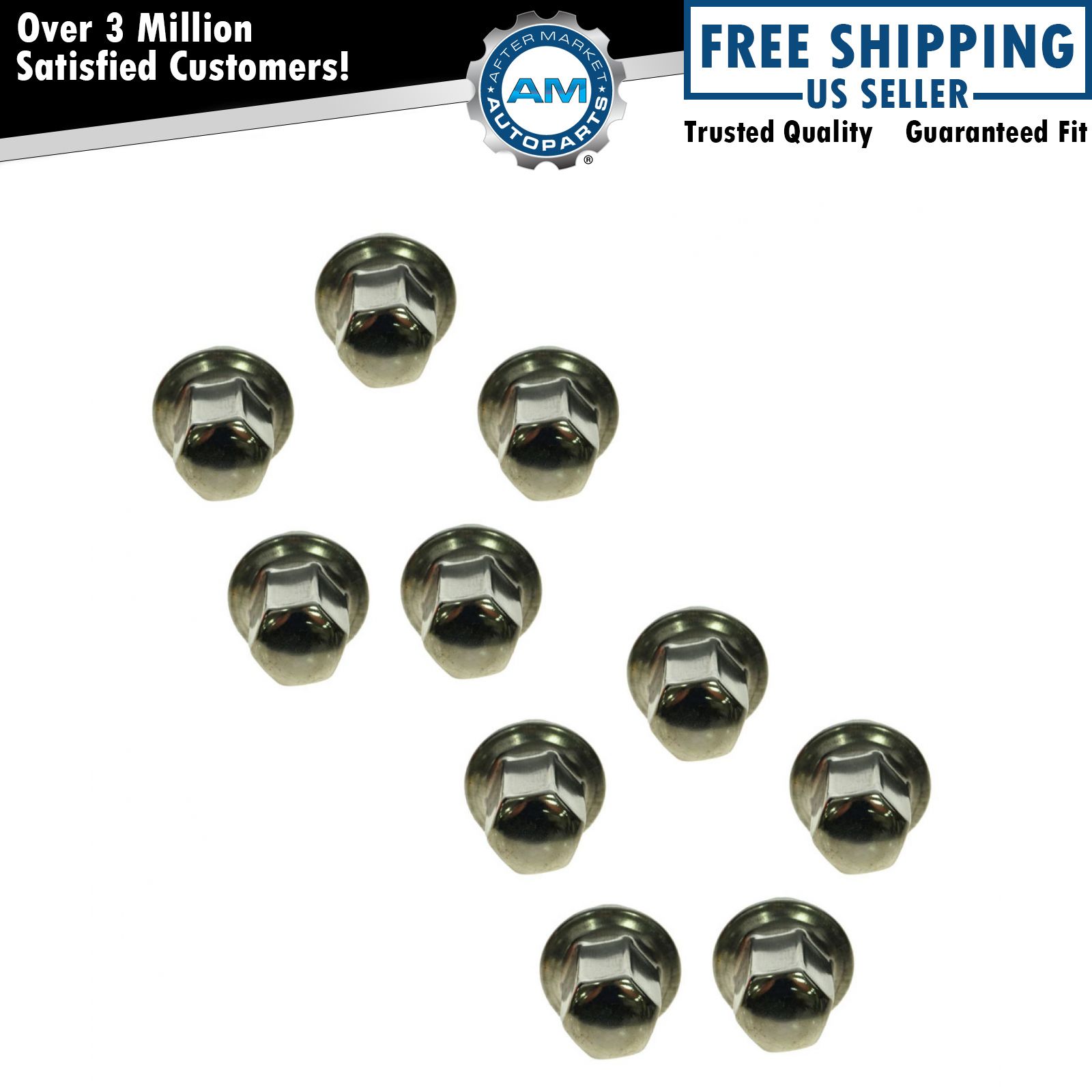 Dorman Wheel Lug Nut Flat Top Capped Kit of 10 for Chrysler Dodge