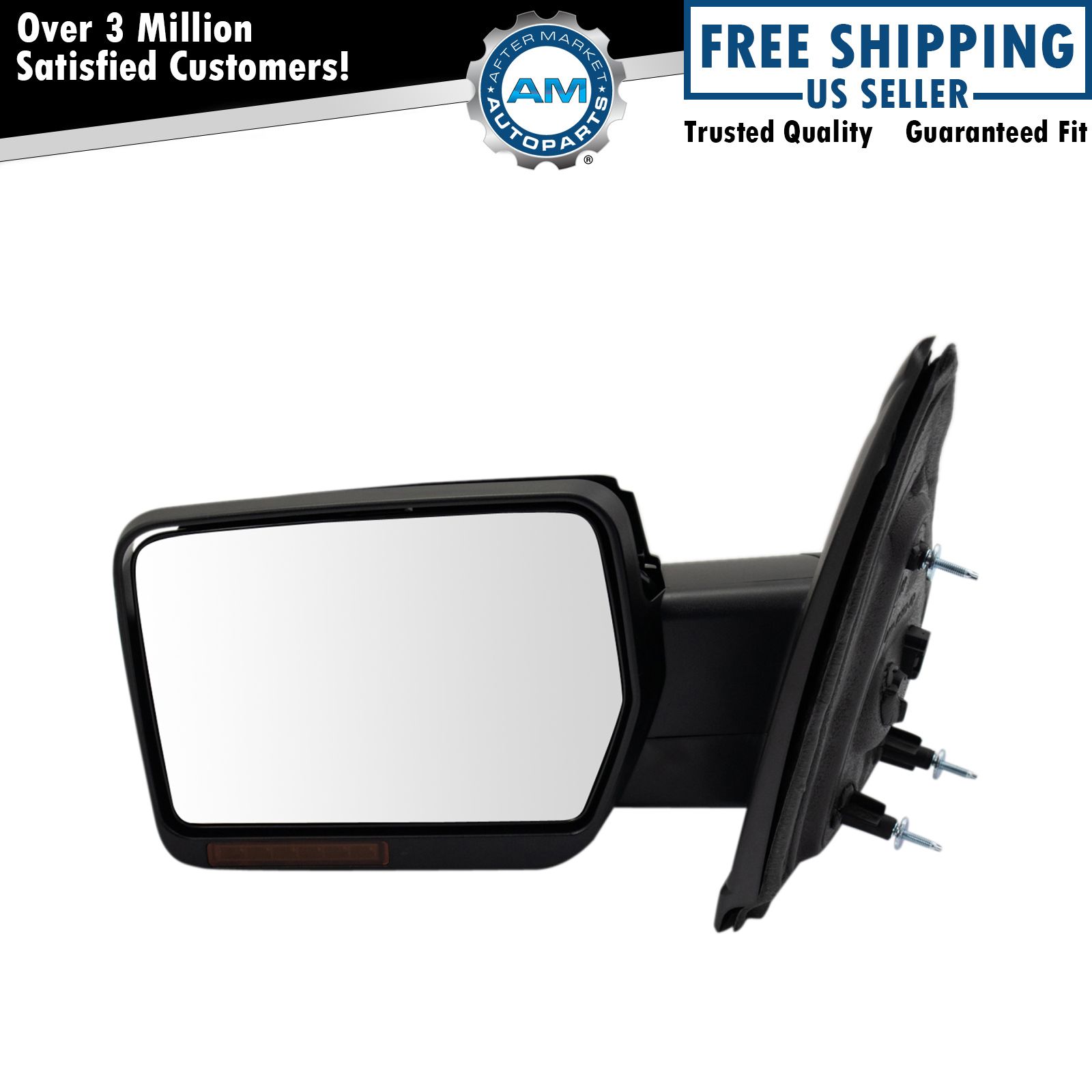 Side View Mirror Power Heated Turn Signal Memory Paint to Match LH for F150