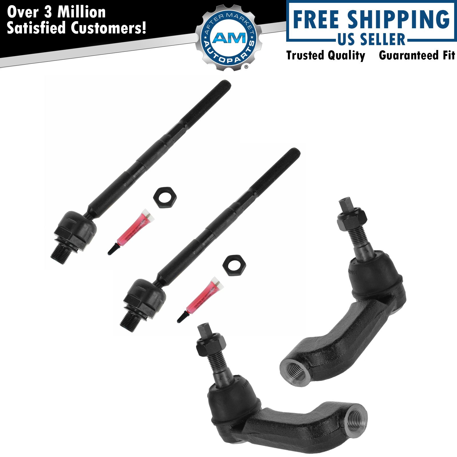 4 Piece Kit Inner Outer Tie Rod Ends for 0607 Jeep Liberty Truck SUV
