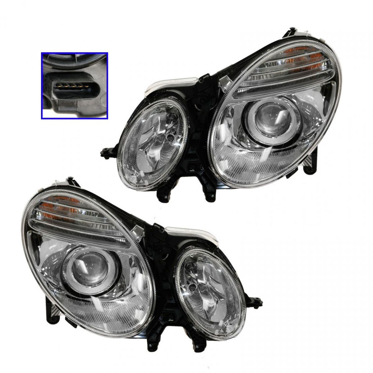HID Xenon Headlights Headlamps Left & Right Pair Set for Mercedes Benz