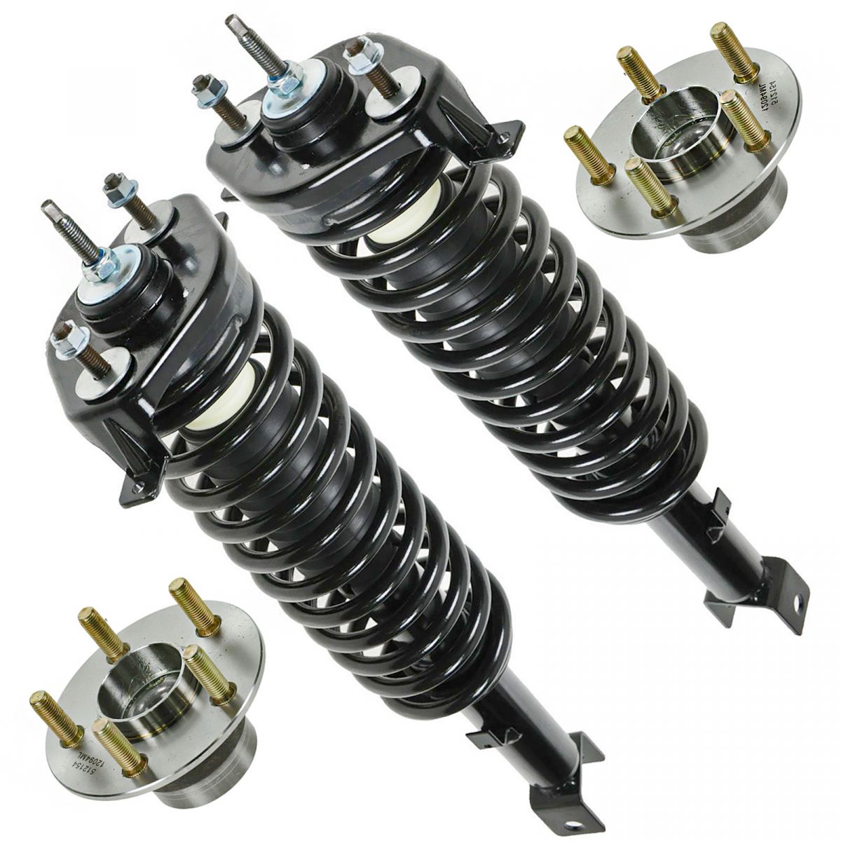 4 Piece Suspension Kit Loaded Strut & Spring Assemblies w/ Wheel Hub ...