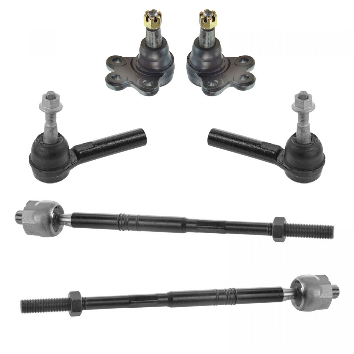 6 Piece Steering & Suspension Kit Lower Ball Joints w/ Inner Outer Tie ...