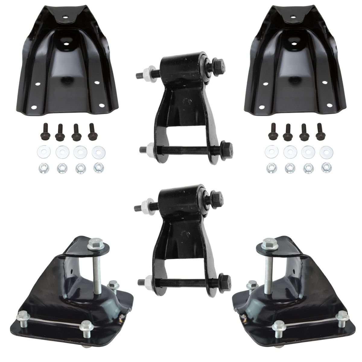 Forward & Rearward Leaf Spring Shackle & Bracket Hanger Set for Dodge