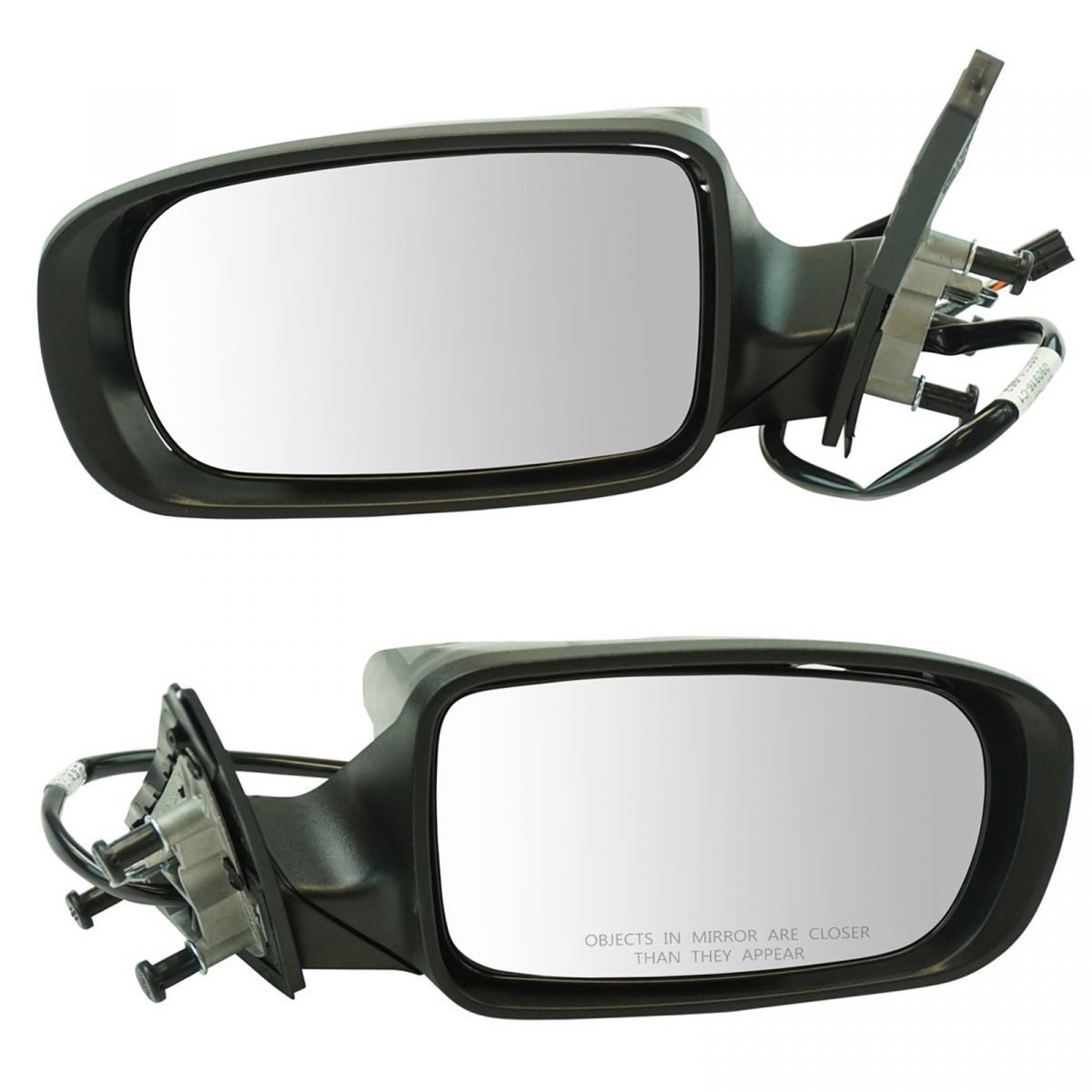 Exterior Power Heated Manual Folding Mirror Black LH RH Pair for