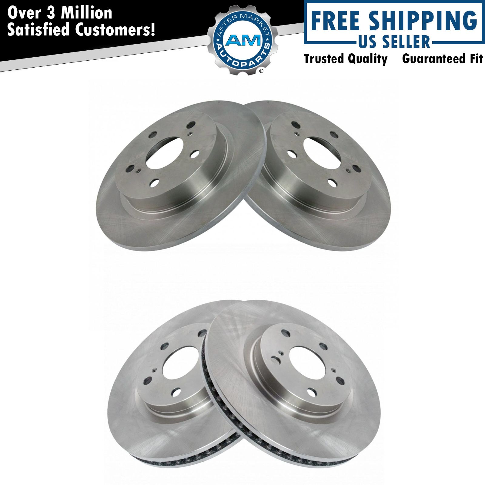 Front and Rear Brake Rotors Set For 2011-2016 Scion tC