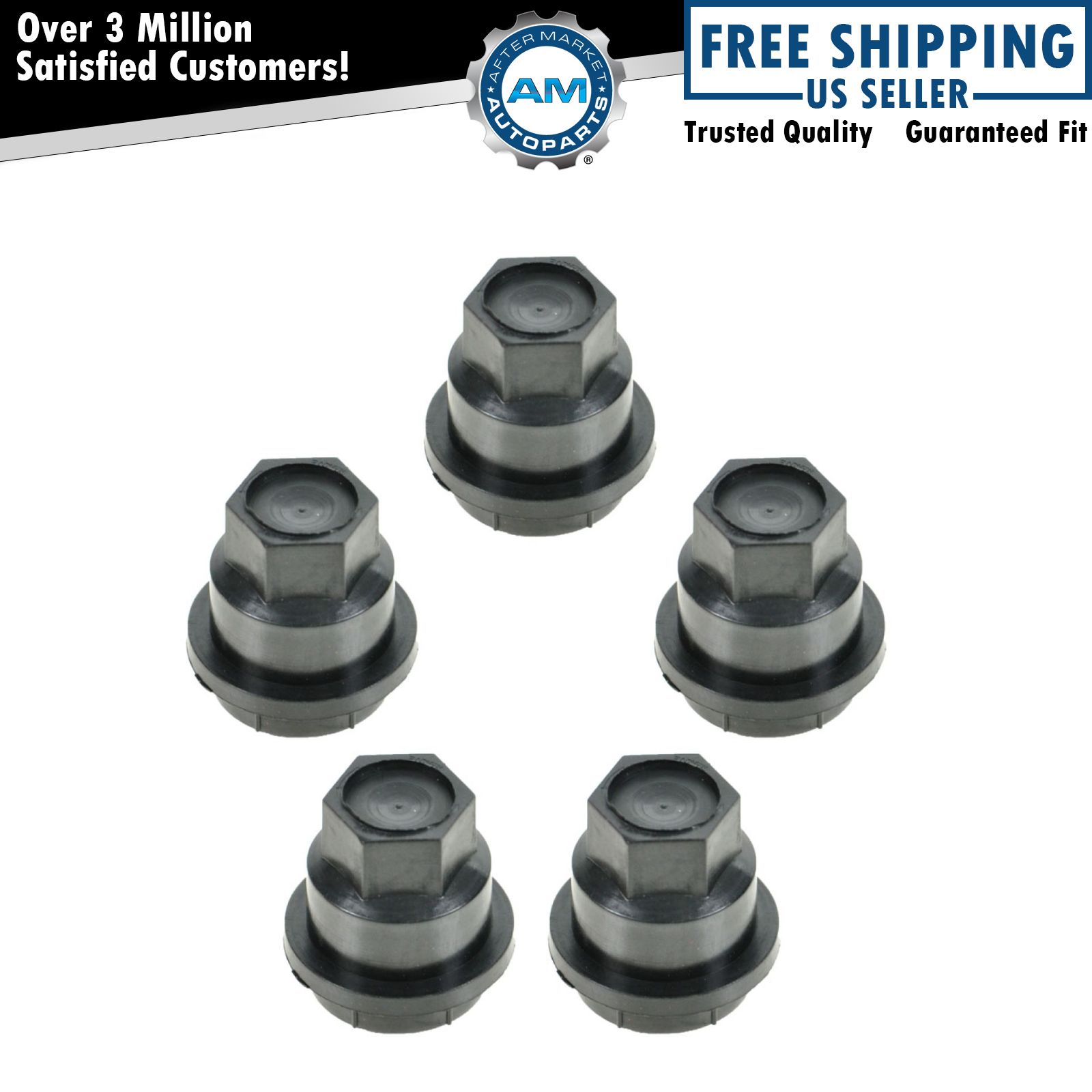 Dorman Lug Nut Cap Black Kit of 5 for Chevy S10 GMC Pickup Truck Blazer