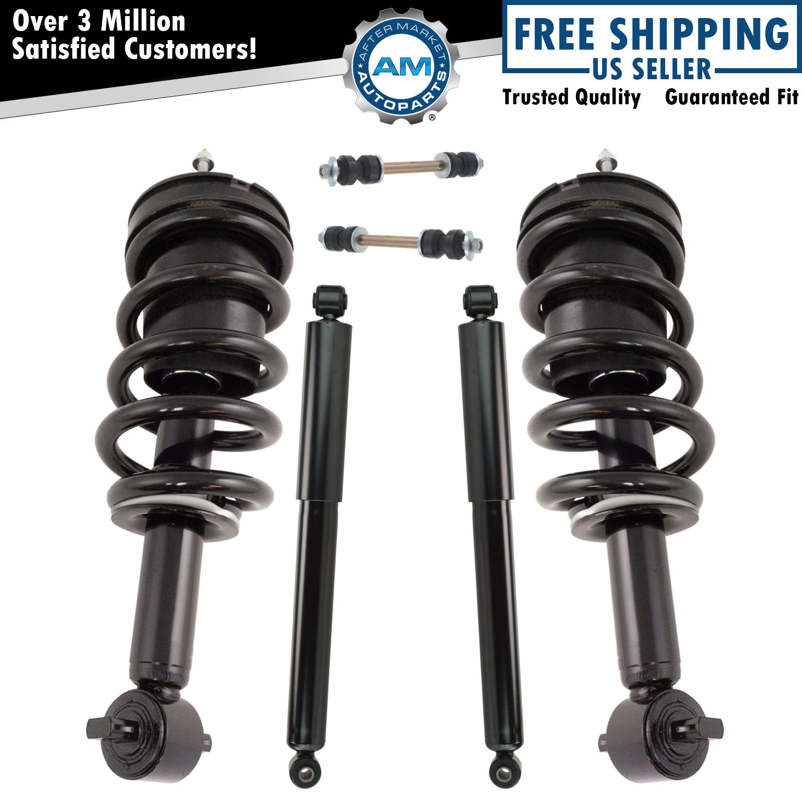 Front Rear Complete Strut Assembly Shock Absorber Sway Link Kit for Chevy