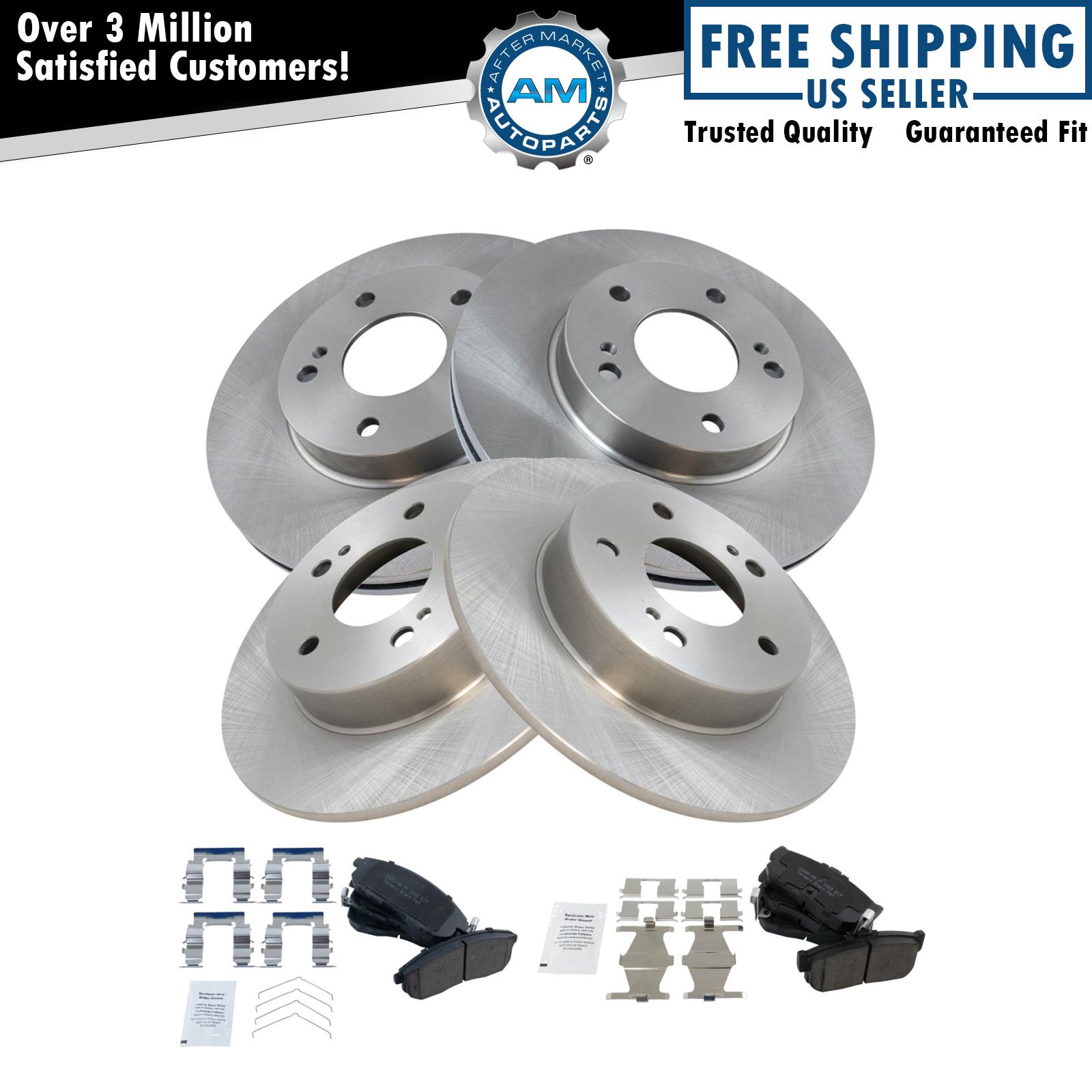 Brake Pad & Rotor Kit Ceramic Front & Rear for Infiniti Nissan Maxima