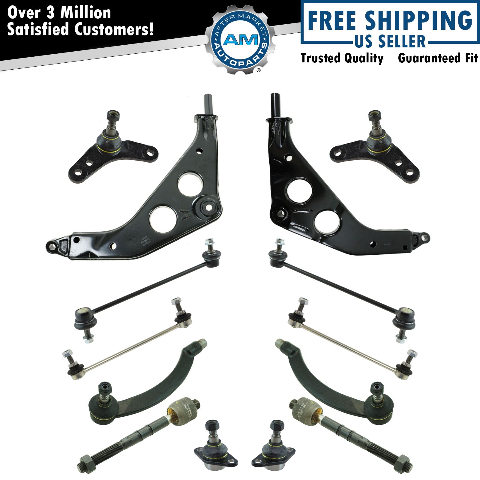 Lower Ball Joints Control Arms Tie Rods & Sway Bar Links Kit for Mini Cooper