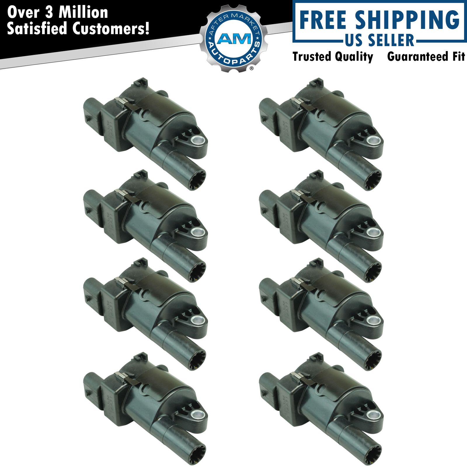 Delphi GN10165 Round Ignition Coil Set of 8 for Chevy GMC Cadillac Pontiac Buick