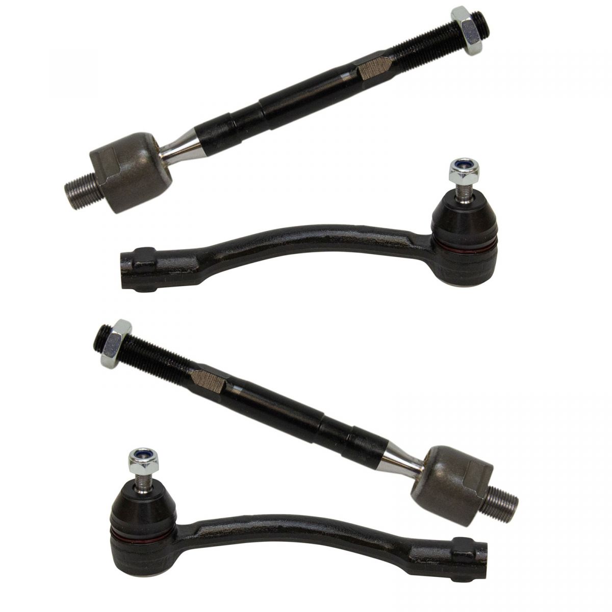4 Piece Front Inner & Outer Steering Tie Rod End Kit for Kia Rio