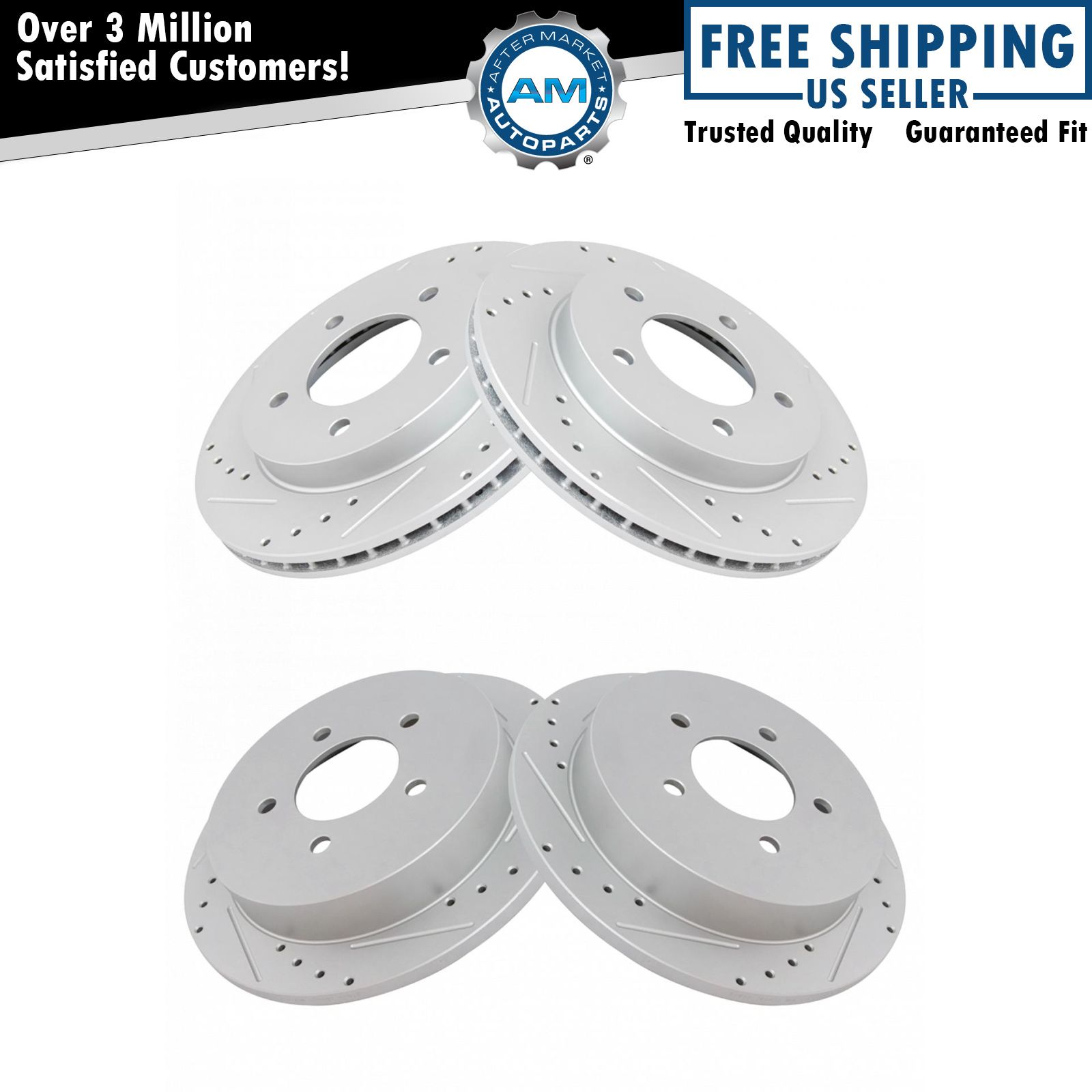 Front and Rear Brake Rotors Set For 1997-2003 Ford F-150 2004 F-150 Heritage