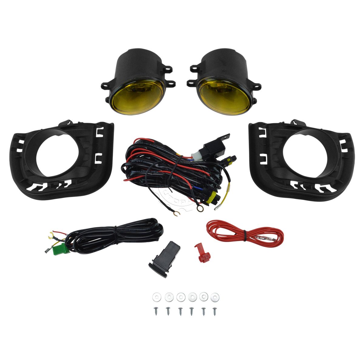 Add On Upgrade Yellow Lens Fog Light Bulb Switch Wiring Kit Set for Honda Civic