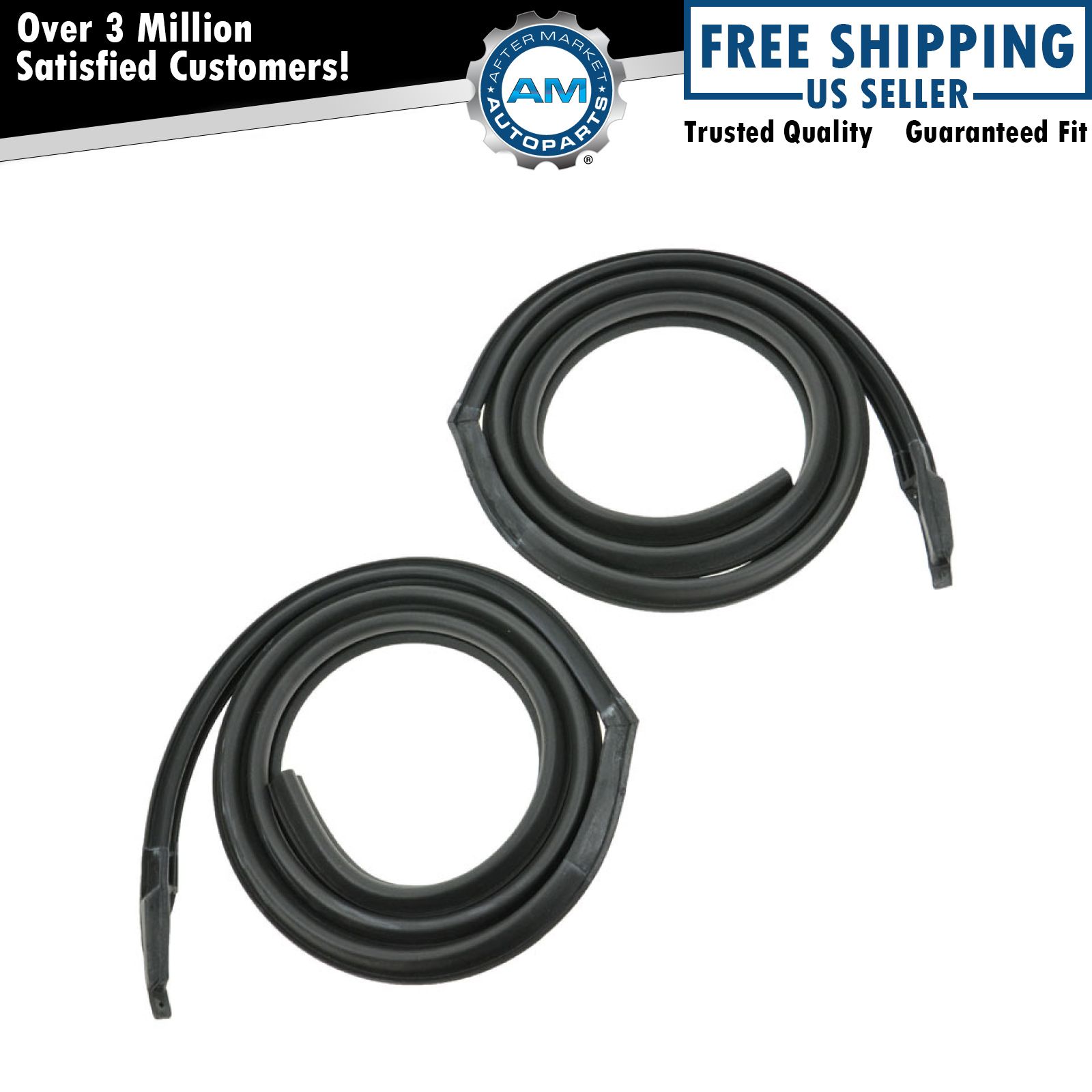 Roof Rail Weatherstrip Seals Pair for 67-68 Pontiac Bonneville 2DR Hardtop