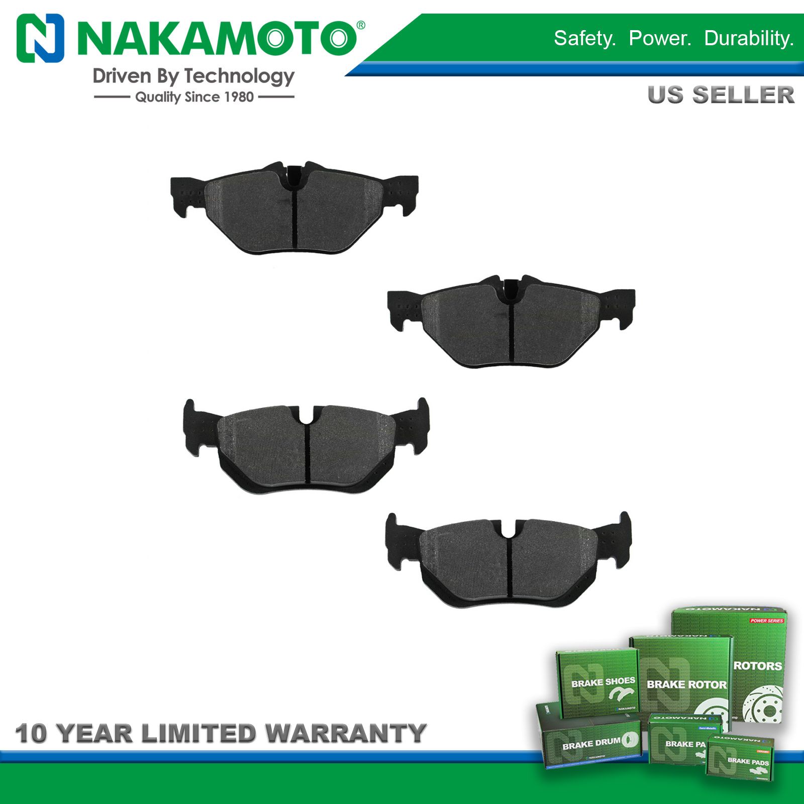 Nakamoto Rear Ceramic Disc Brake Pads Kit Set for BMW M3 Z4 325 540 735 Series