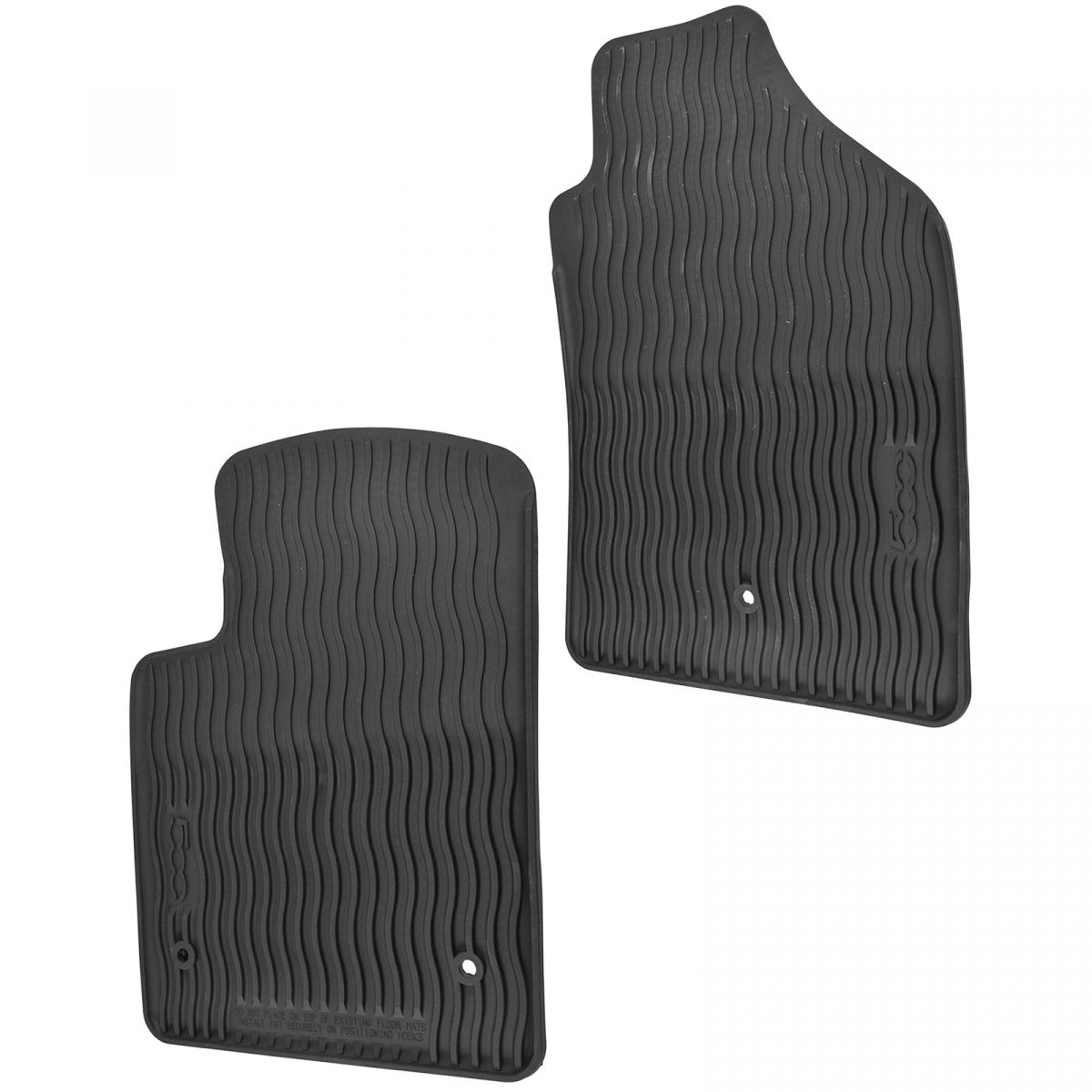 Black Universal Rubber Car Mats Fits Fiat 500 C Carpets Floor