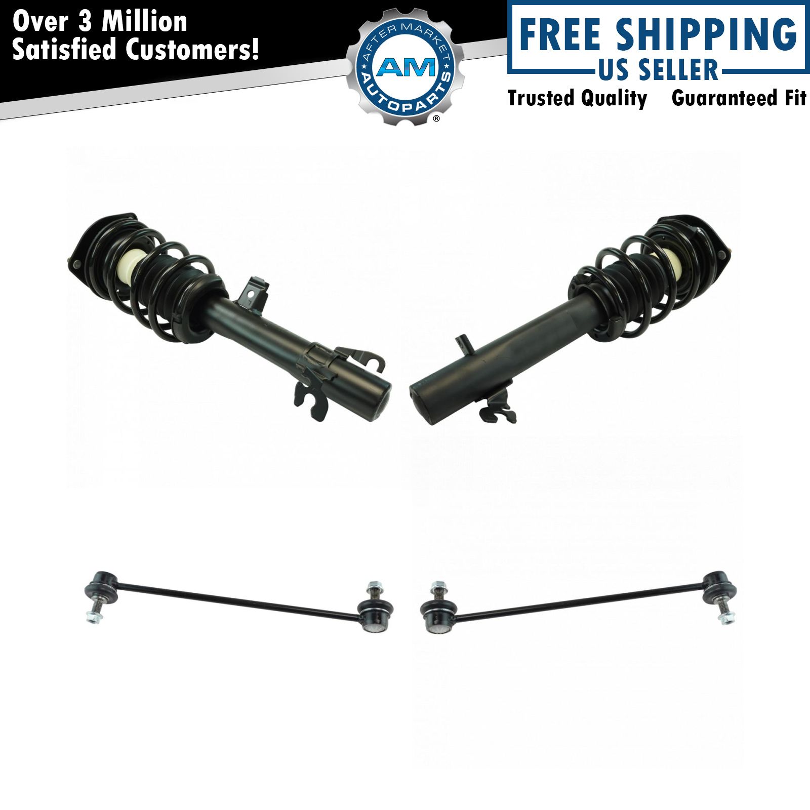 Front Complete Quick Loaded Strut Spring Assembly Sway Bar Link Kit Set 4pc