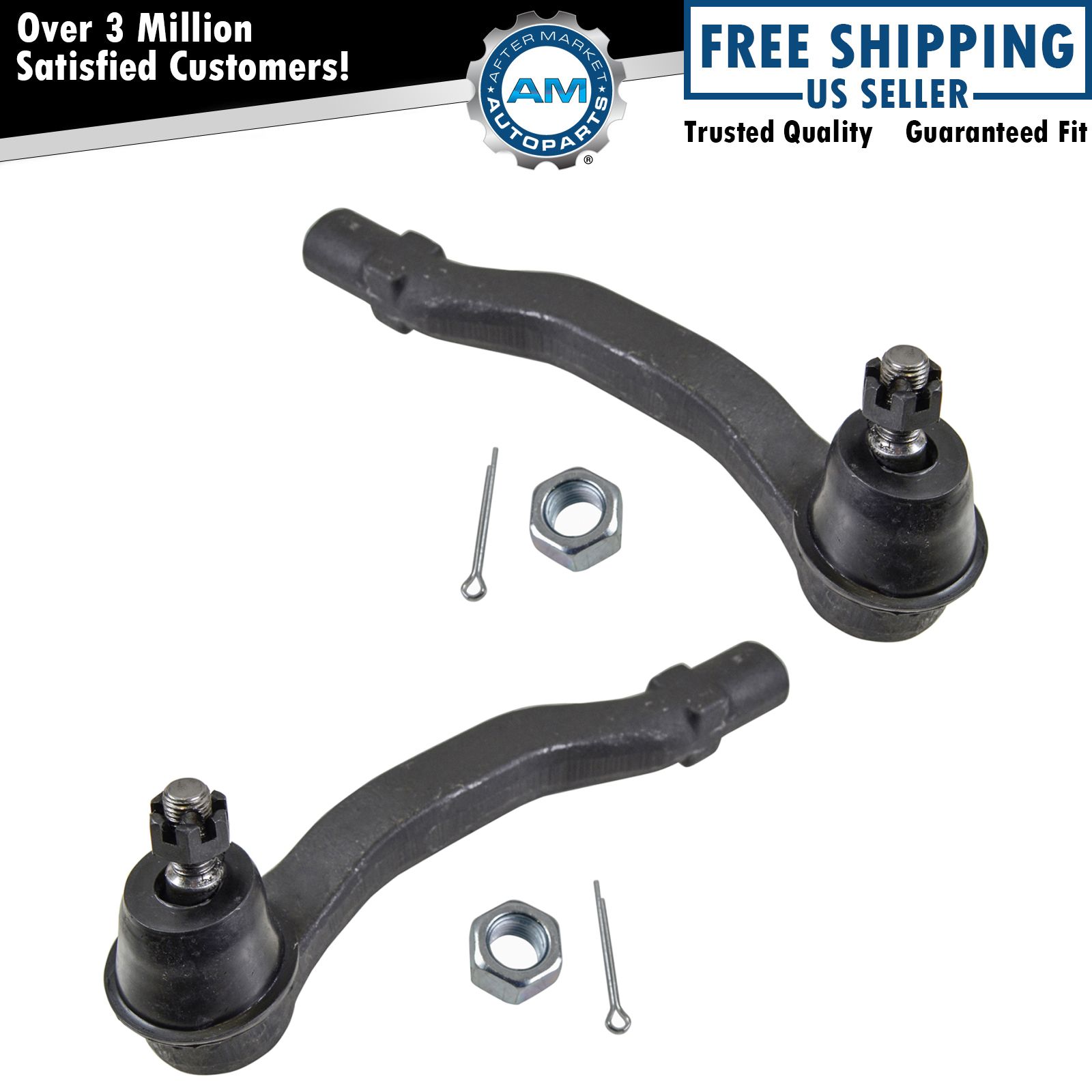 Pair Front Outer Tie Rod Ends For Acura Integra Honda Civic CR-V – Greasable