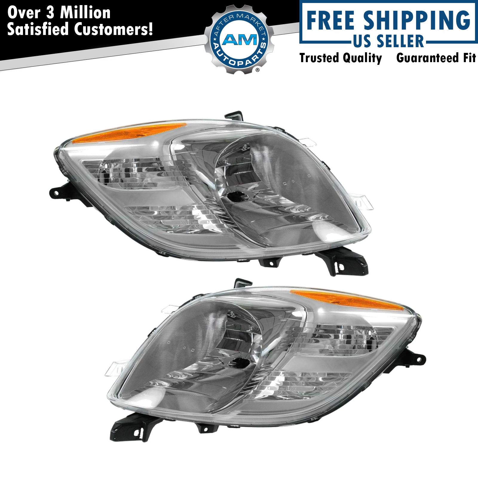 Headlight Set Left & Right For 2007-2008 Toyota Yaris TO2502170 TO2503170