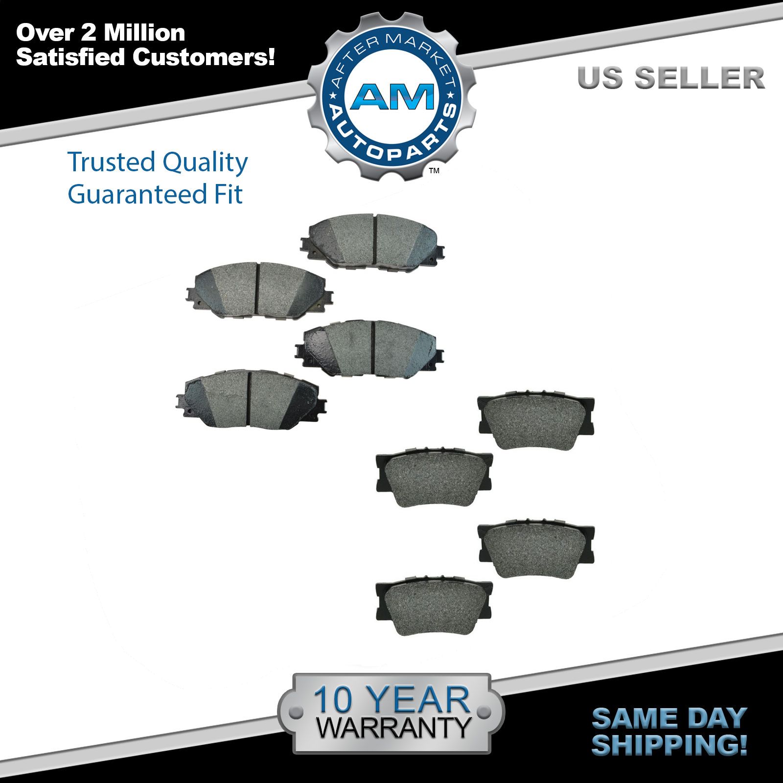 Front & Rear Premium Posi Semi Metallic Disc Brake Pads Kit for Toyota