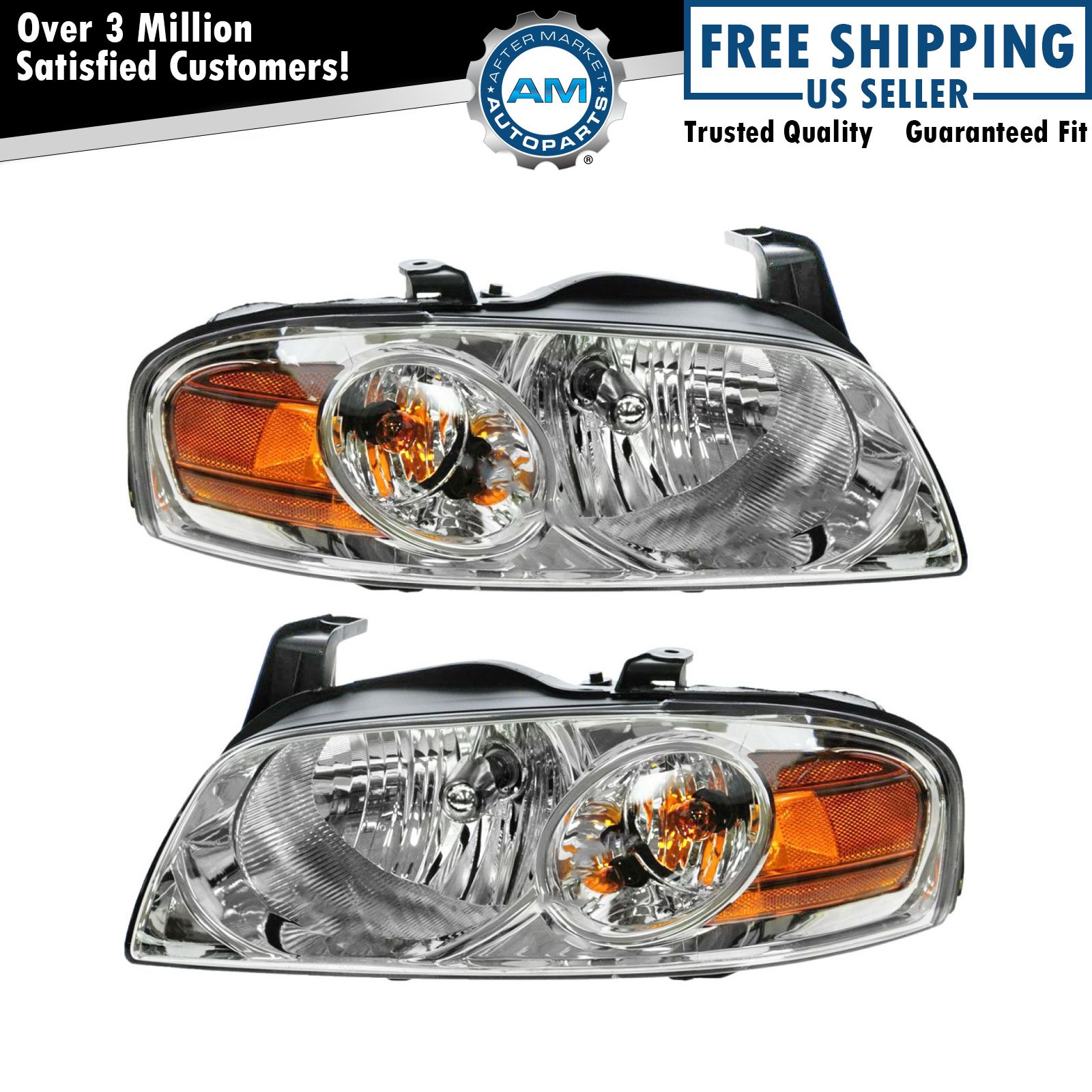 Headlight Set Left & Right For 2004-2006 Nissan Sentra NI2502151 NI2503151