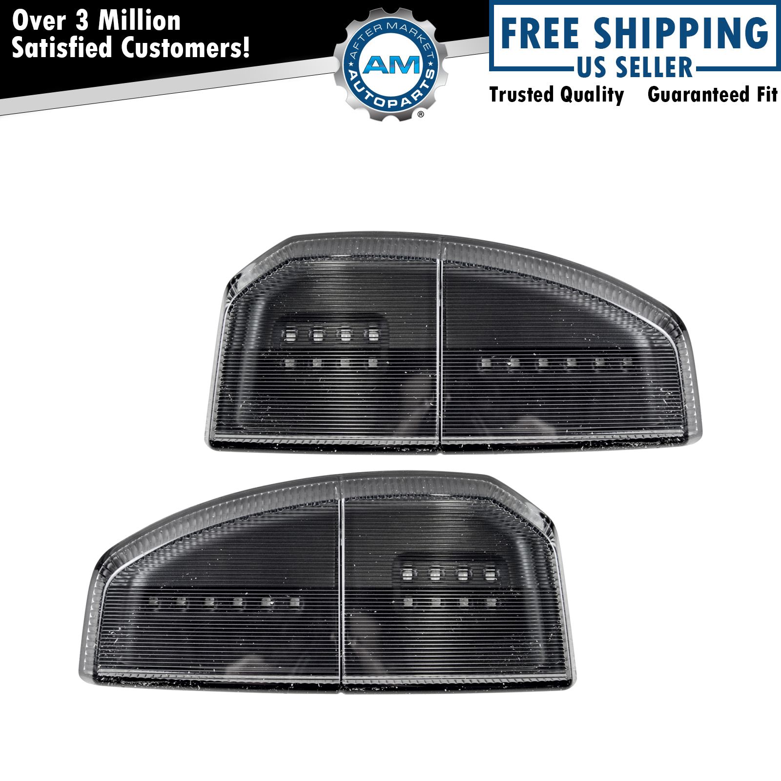 Towing Mirror Turn Signal Marker Clearance Lens Smoked Pair for Toyota Tundra