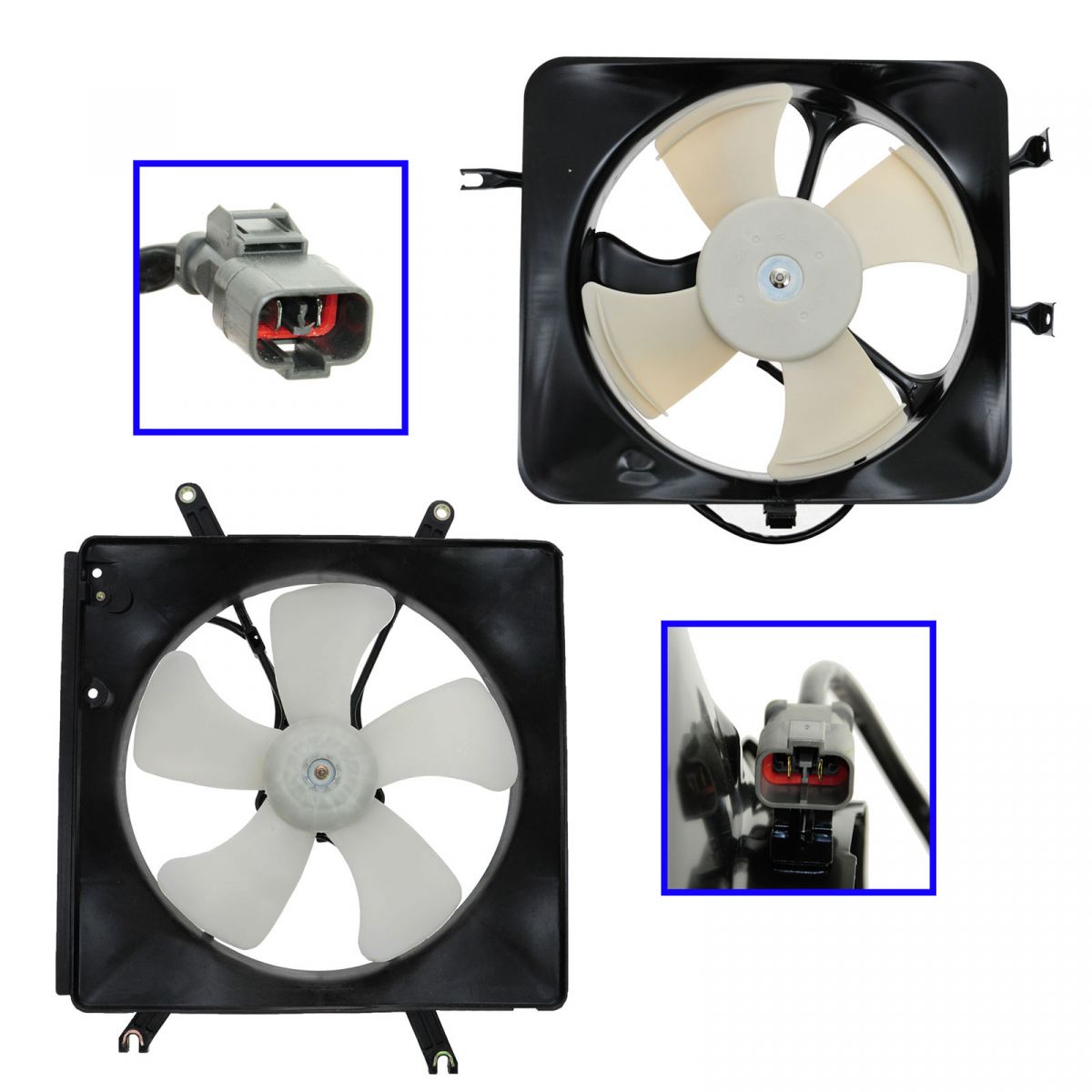 AC Condenser Radiator Cooling Fan Assembly Pair Set for Acura Integra