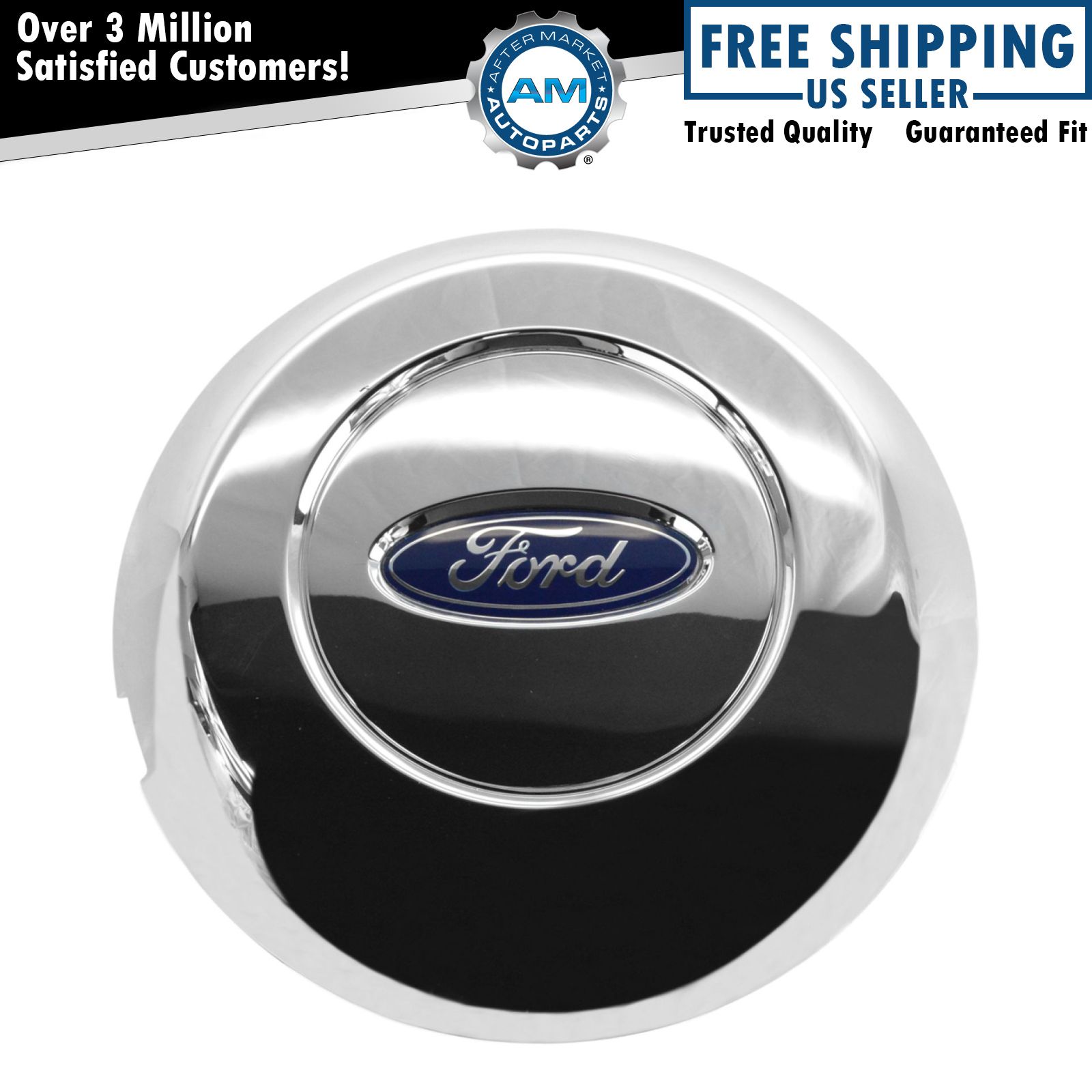 OEM 5L3Z-1130-S Wheel Hub Center Cap Cover & Logo Chrome for 04-08 Ford F150 New