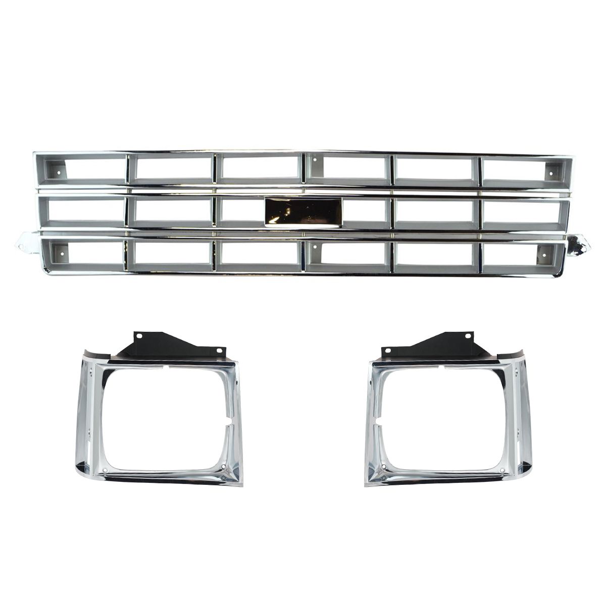 Grill & Headlight Trim Bezel Set Kit for 8390 Chevy Pickup Truck S10