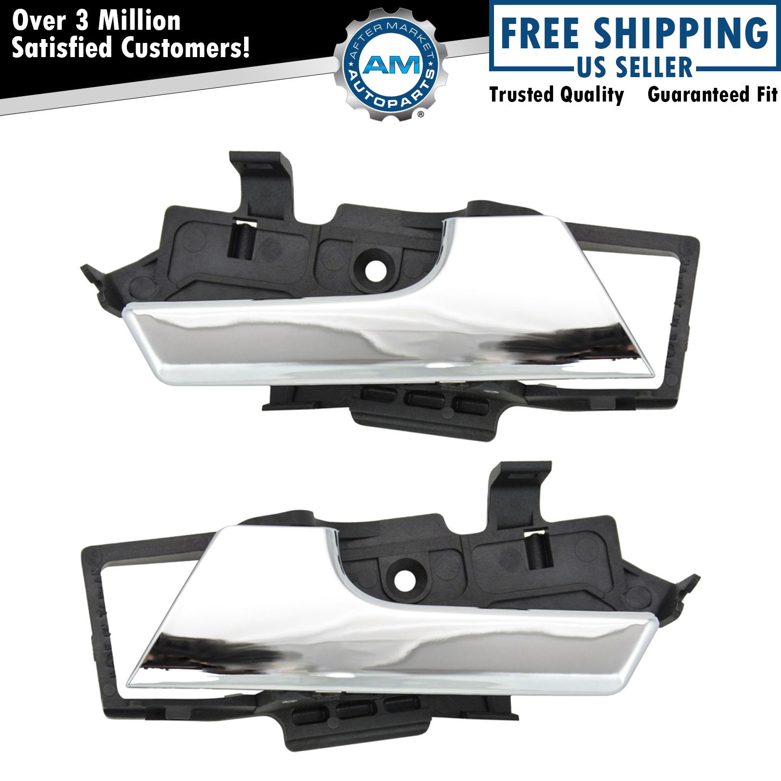 Inside Door Handle Chrome Driver Passenger PAIR for Chevy Aveo G3 Wave