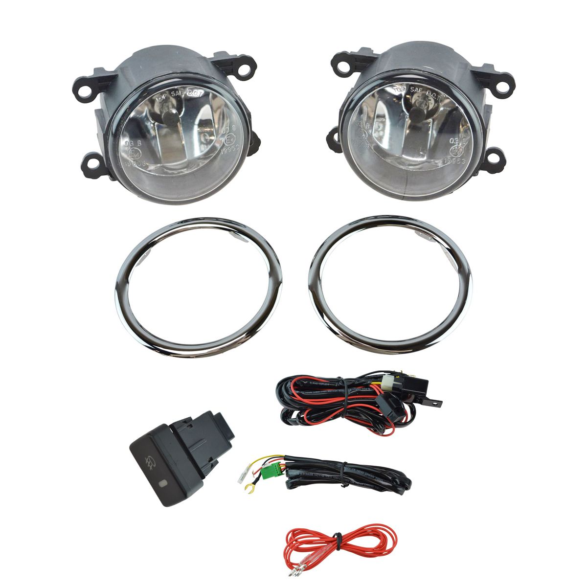Add On Upgrade Clear Lens Fog Light Bulb Switch Wiring Kit Set for