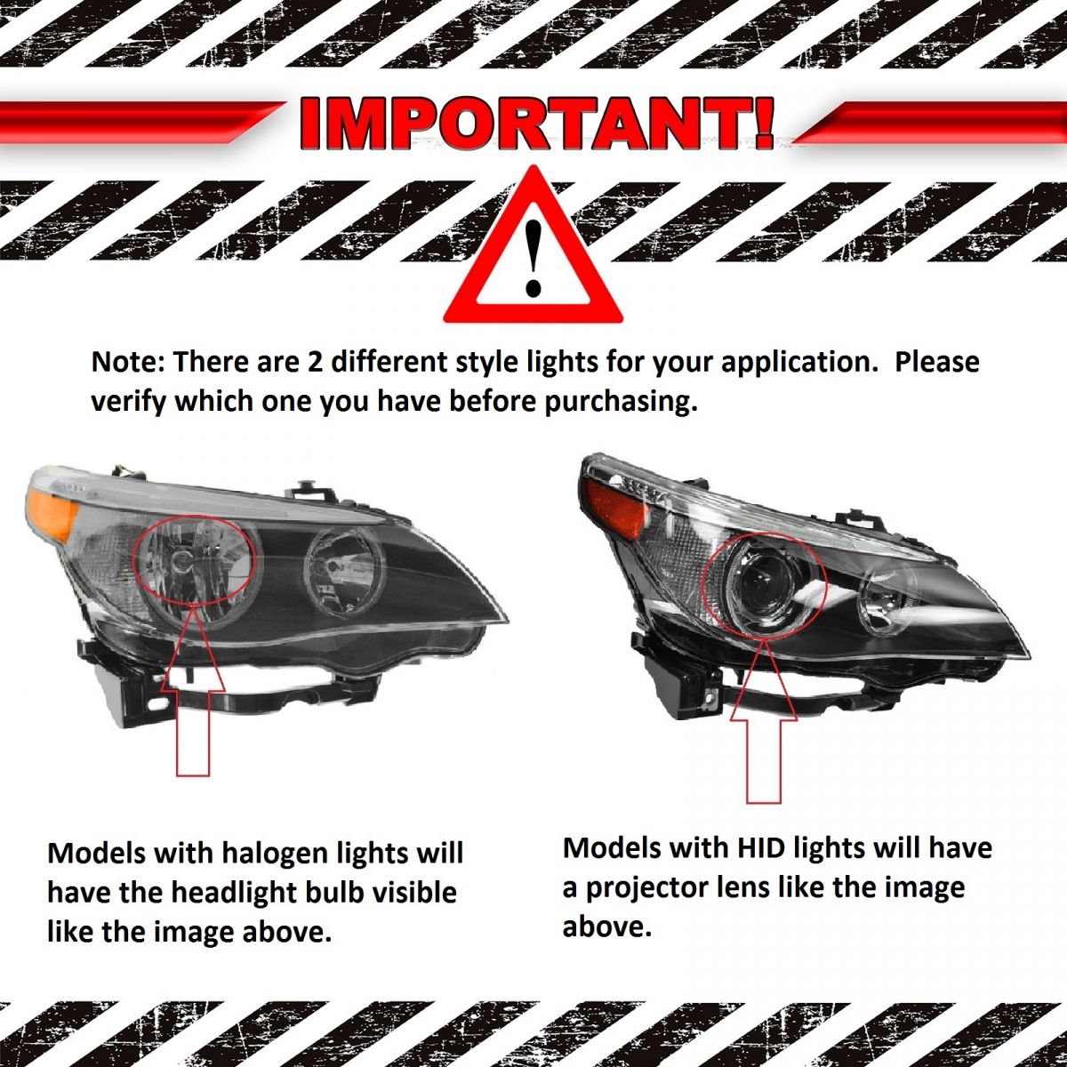 Headlights Headlamps Halogen Left & Right Pair Set for BMW E60 5 Series