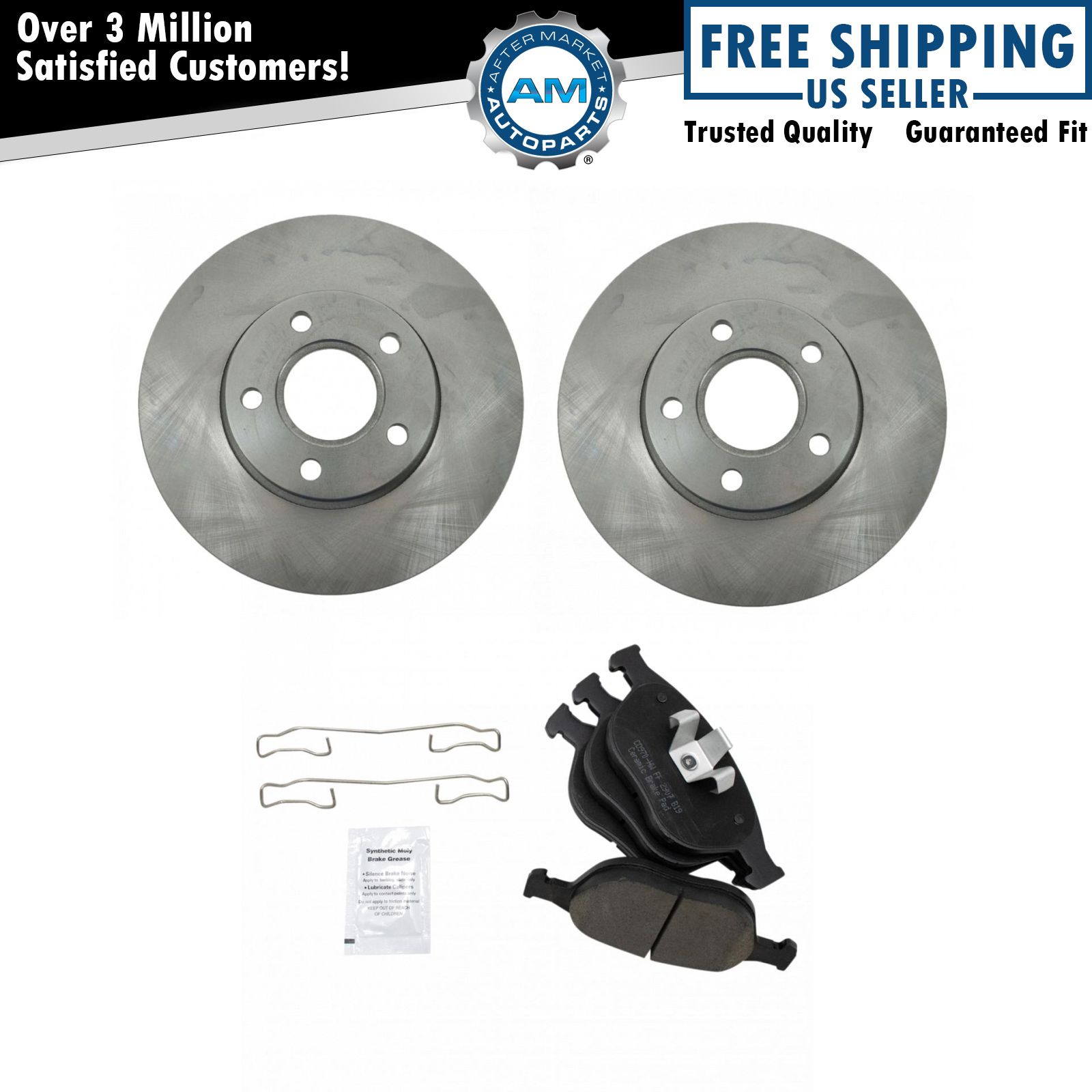 Front Ceramic Disc Brake Pads & Rotors Kit Set for 10-13 Ford Transit Connect