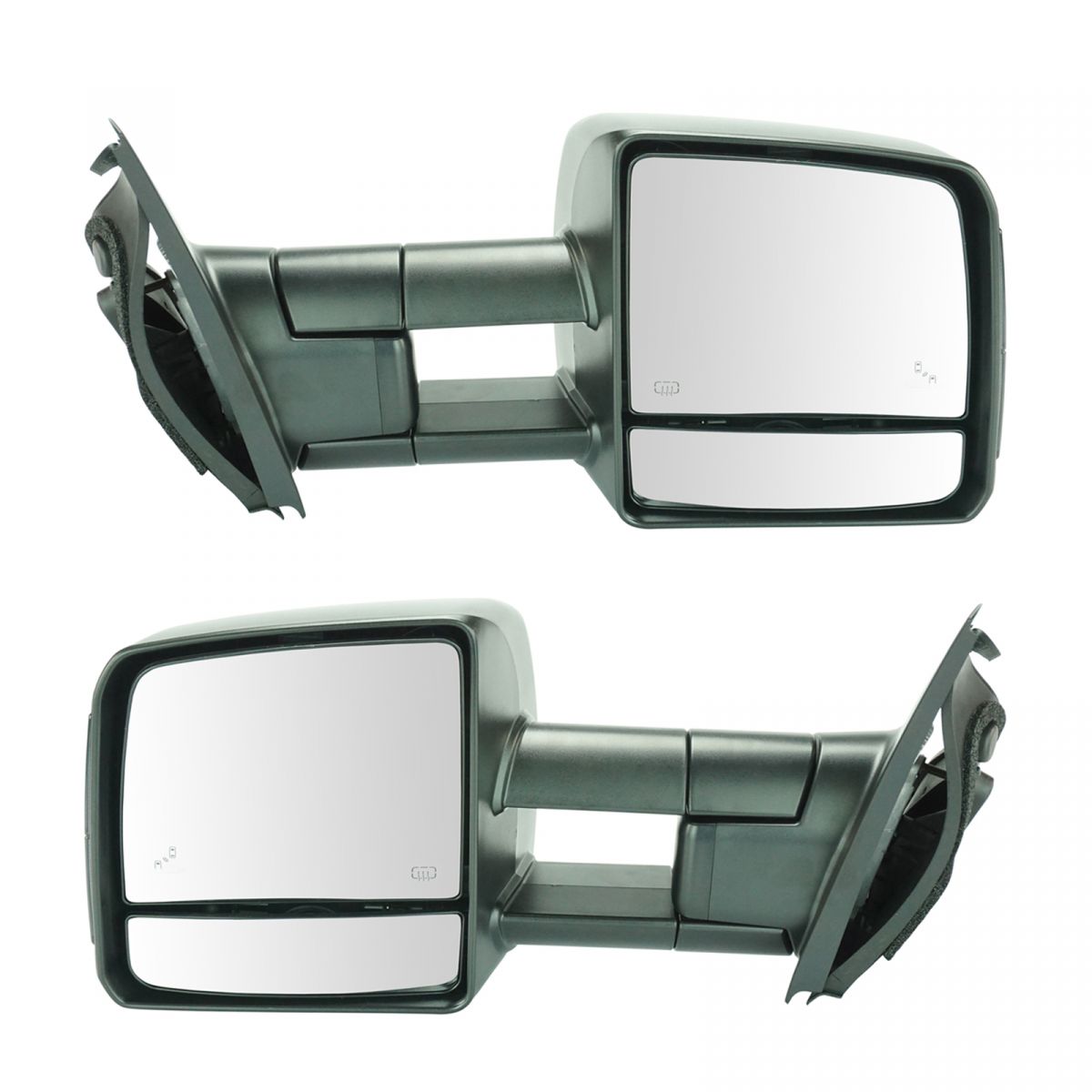 Tow Mirror Power Heated LED Signal Black Pair Set for 2007-2016 Toyota Tundra