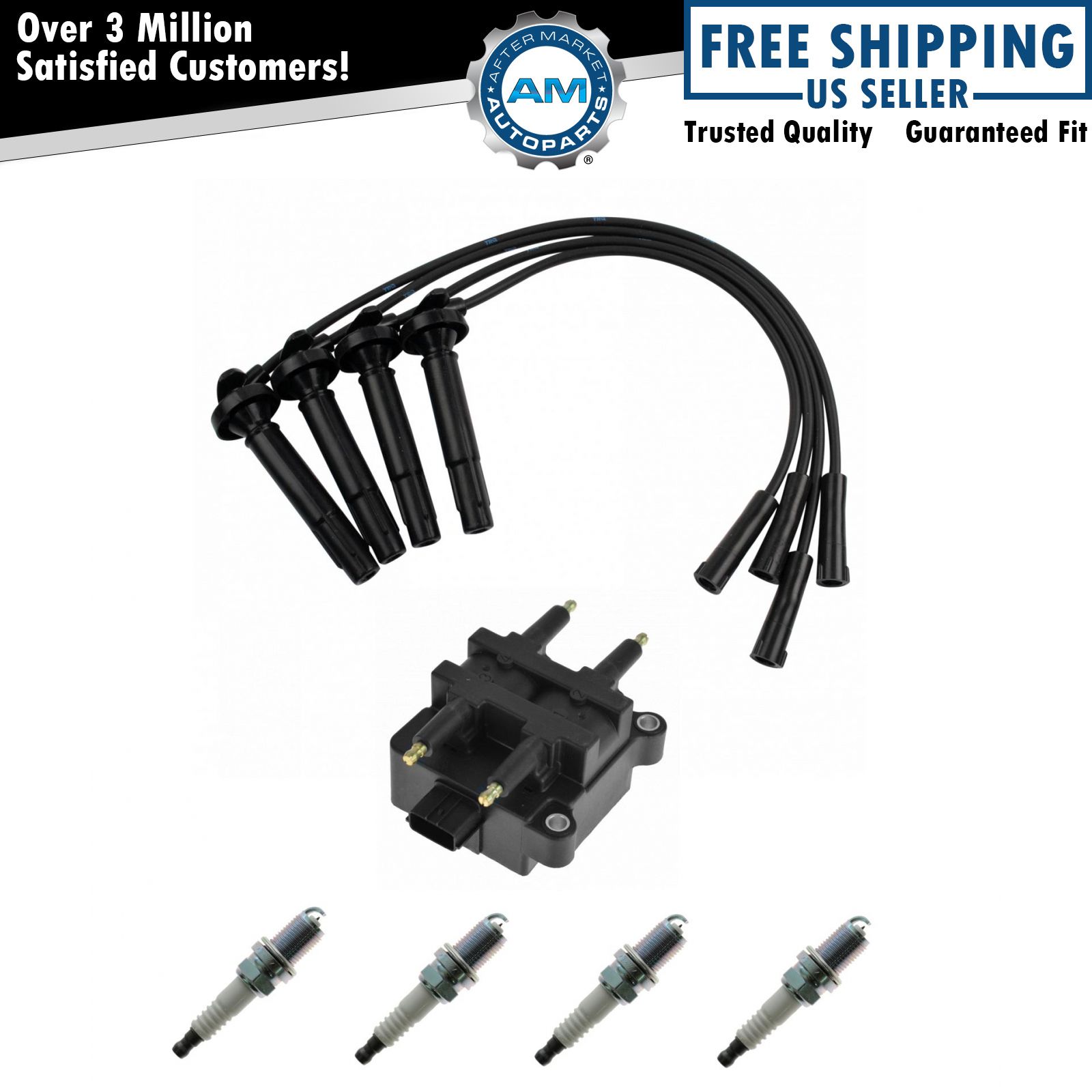 Engine Tune Up Kit Ignition Coils w/ Wires & Spark Plugs for Forester Impreza