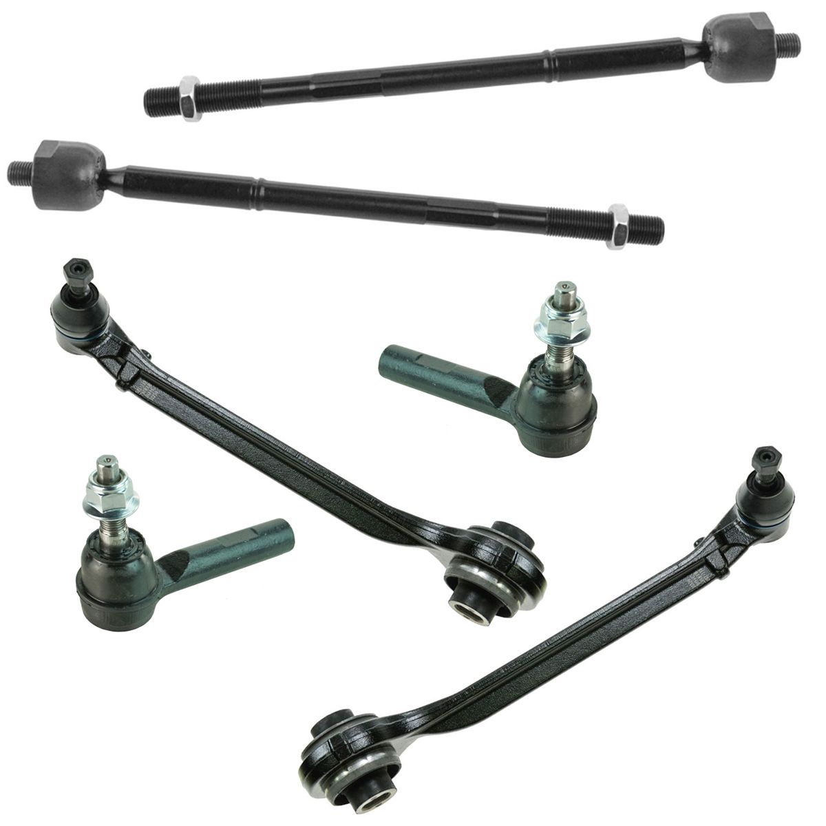 6 Piece Steering & Suspension Kit Control Arms w/ Inner Outer Tie Rod