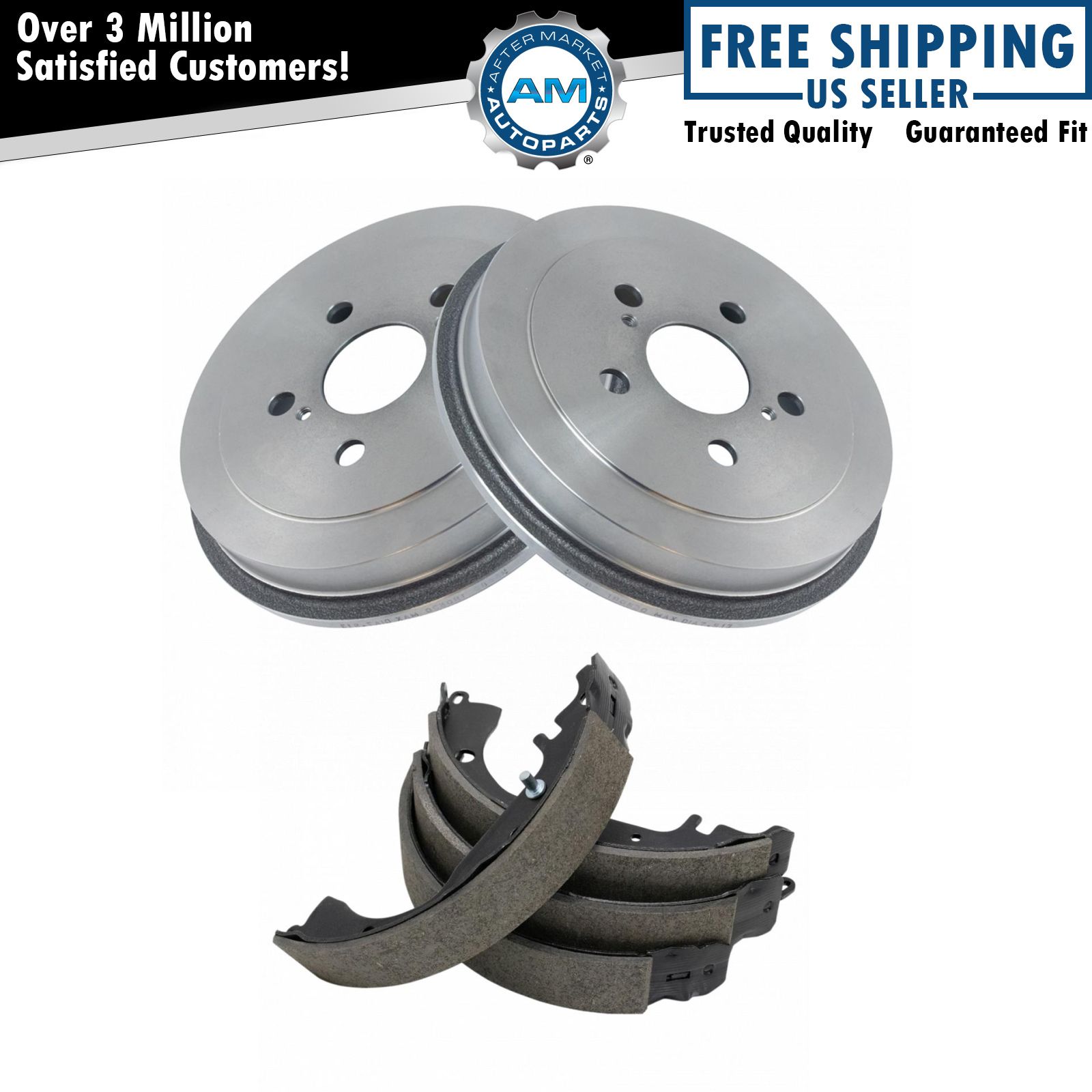 Rear Brake Drums & Shoes Left & Right Kit for 00-08 Toyota Celica 5 Lug