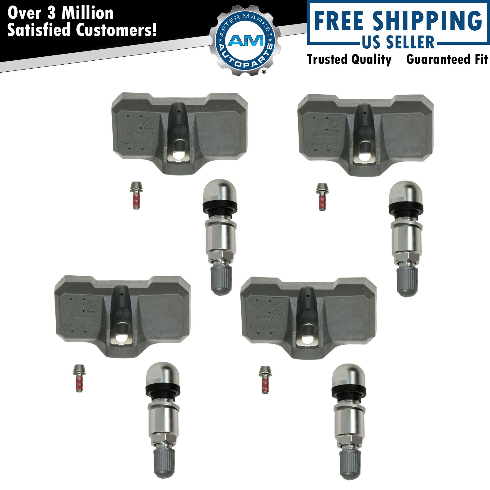 Tire Pressure Sensor Monitoring System TPMS 4 Piece Set Kit for Chevy GMC Truck