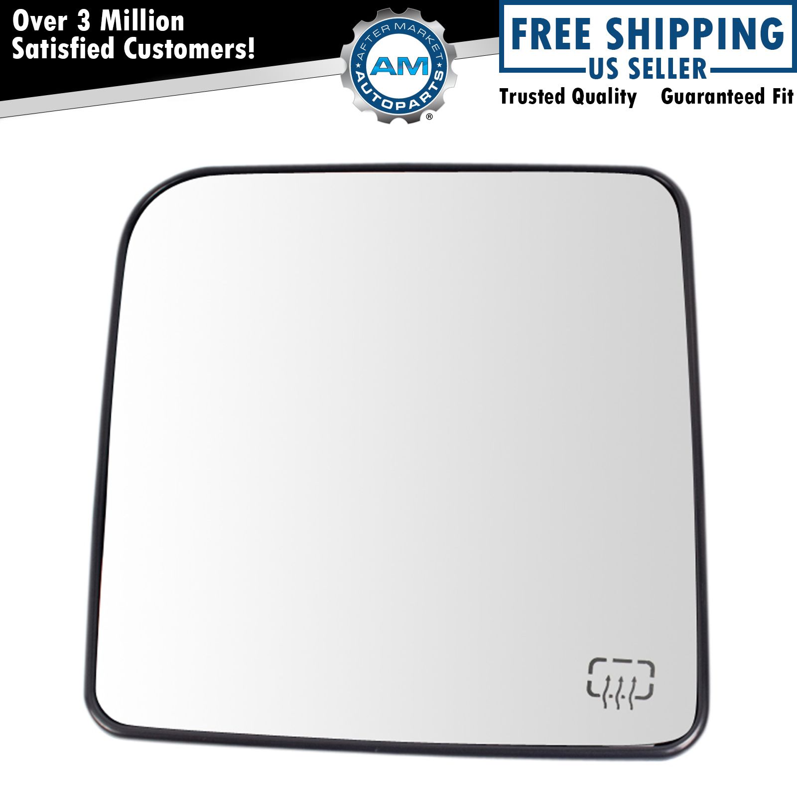 Heated Mirror Glass w Backing Plate LH Left Driver Side for Jeep Wrangler