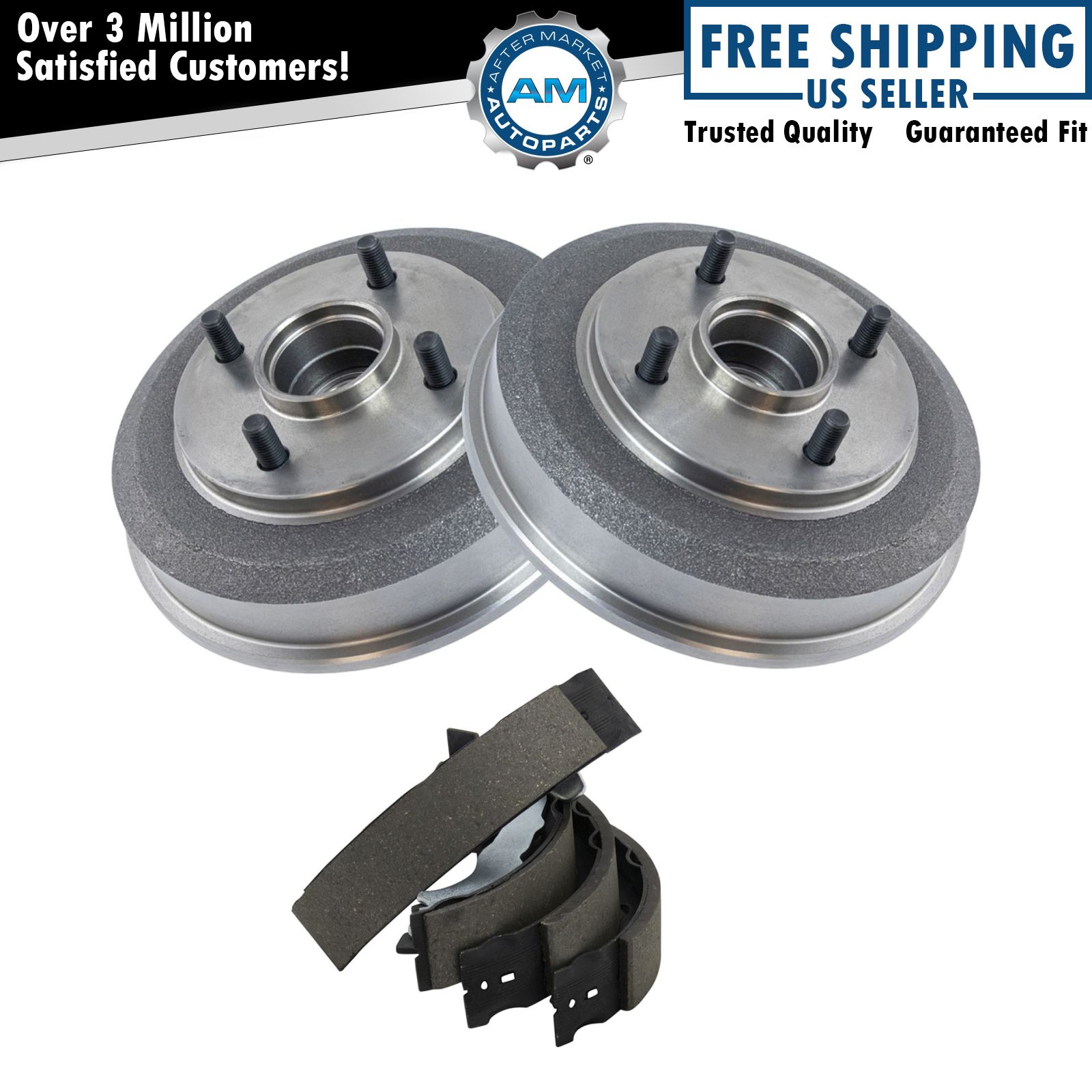 Rear Brake Drum & Shoe Set for 00-08 Ford Focus